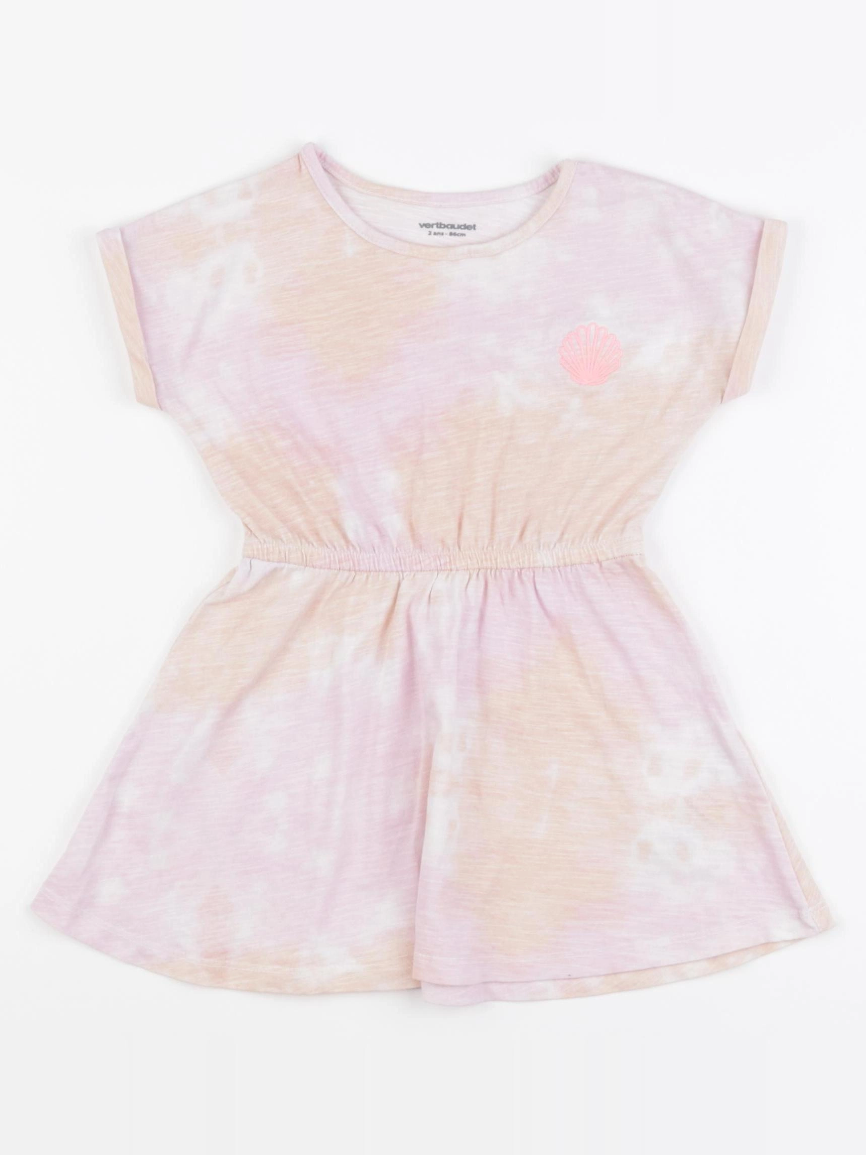 Vertbaudet - robe rose, orange - 2 ans