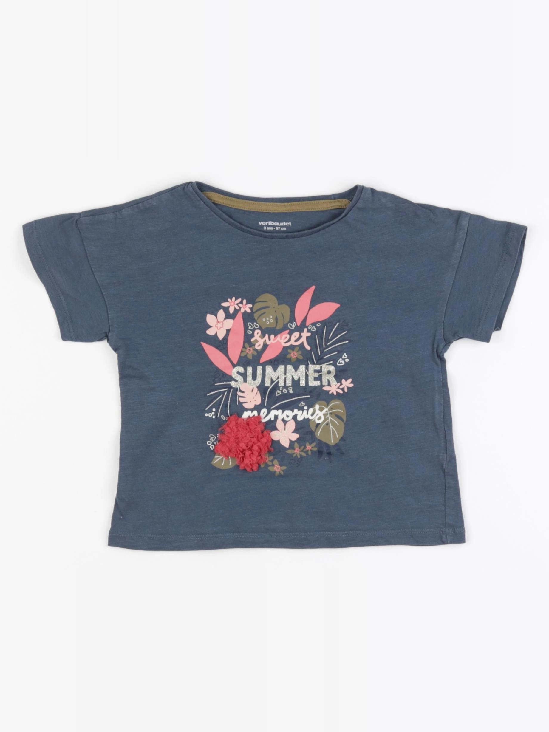 Vertbaudet - tee-shirt bleu - 3 ans