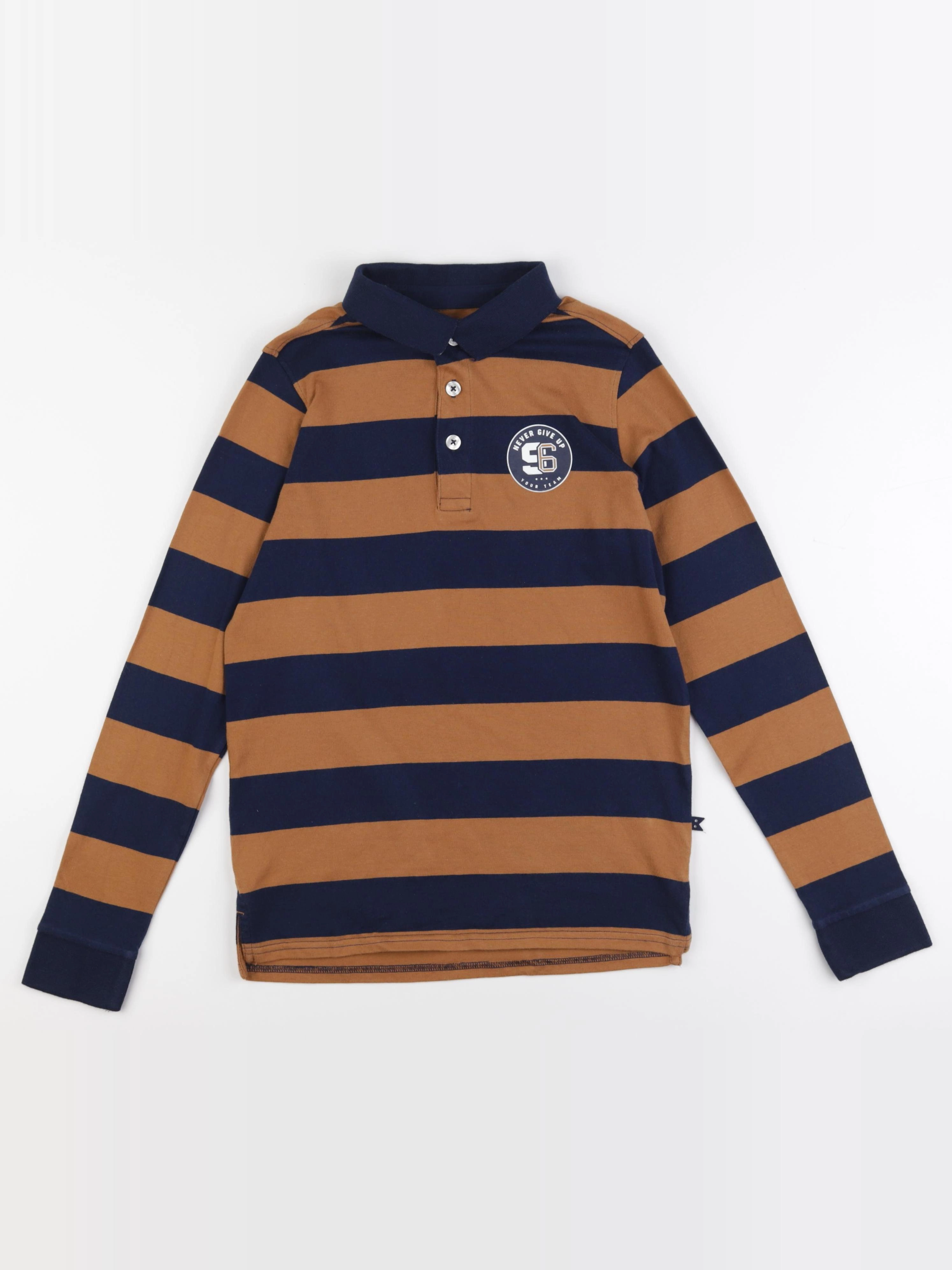 Okaidi - polo bleu, marron - 12 ans