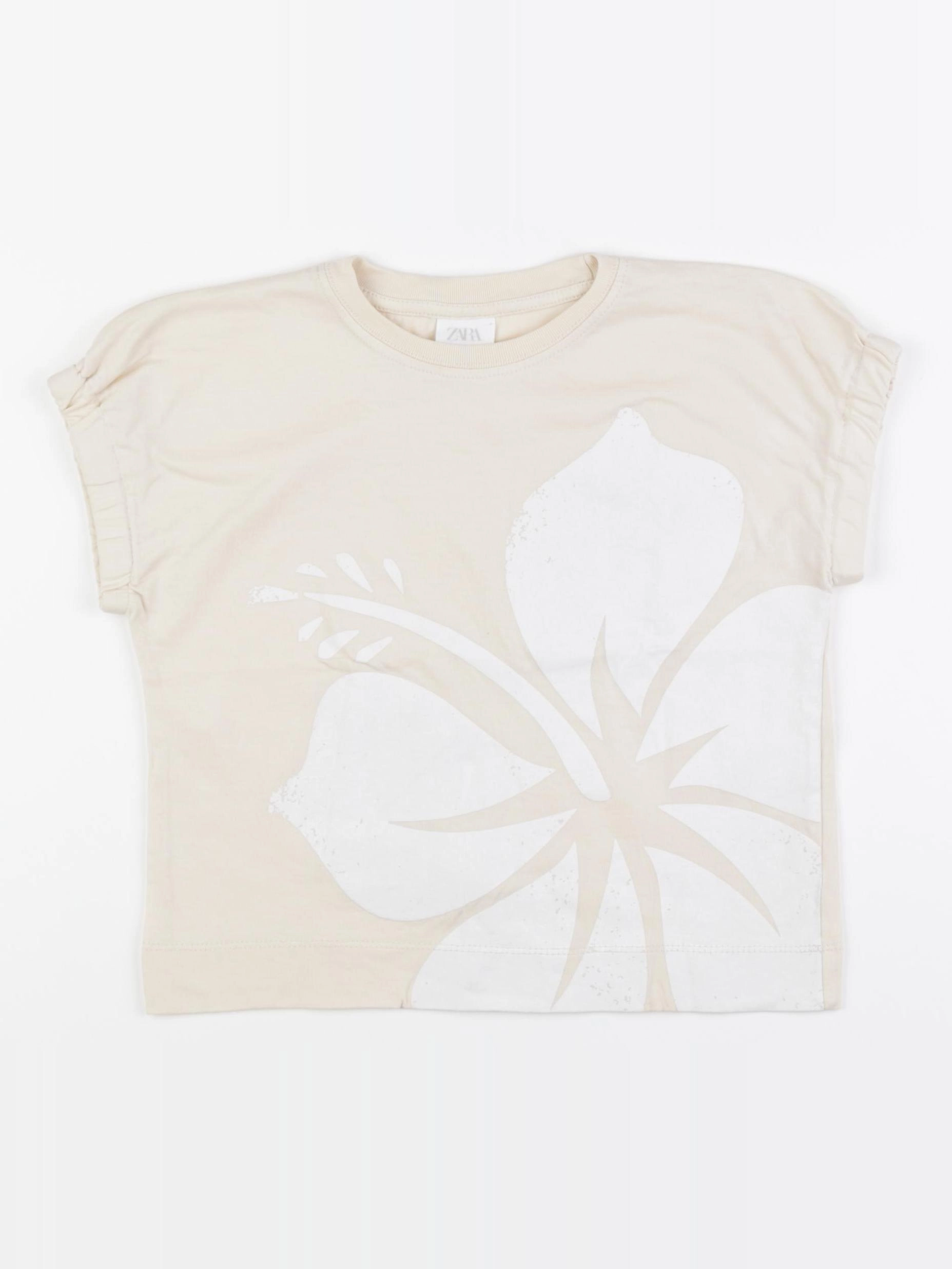 Zara - tee-shirt beige - 6/7 ans