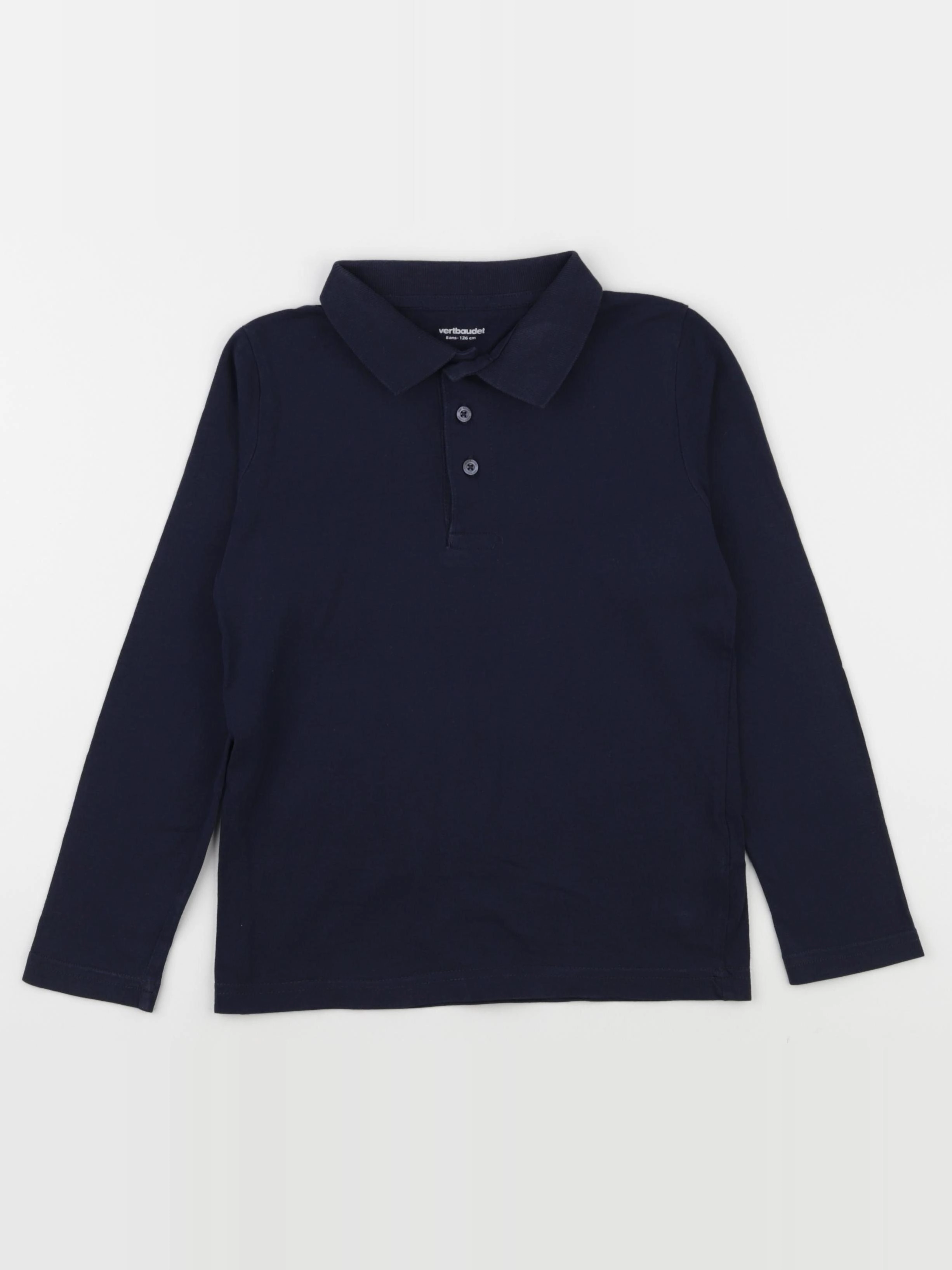 Vertbaudet - polo imprimé au dos bleu - 8 ans
