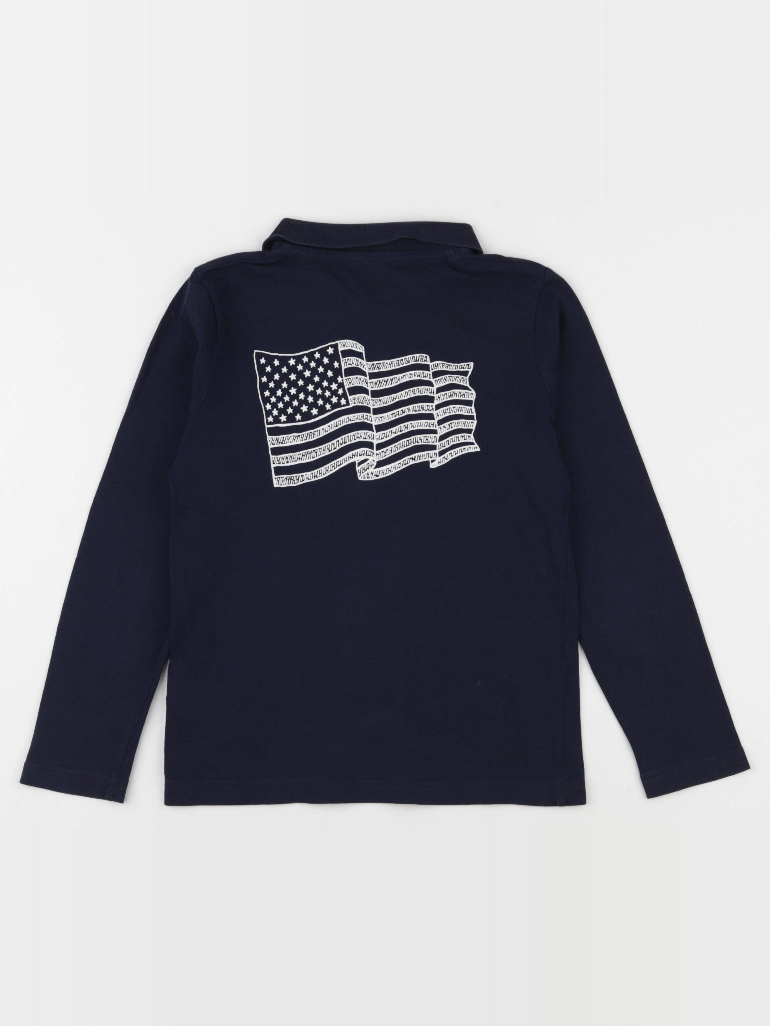 Vertbaudet - polo imprimé au dos bleu - 8 ans