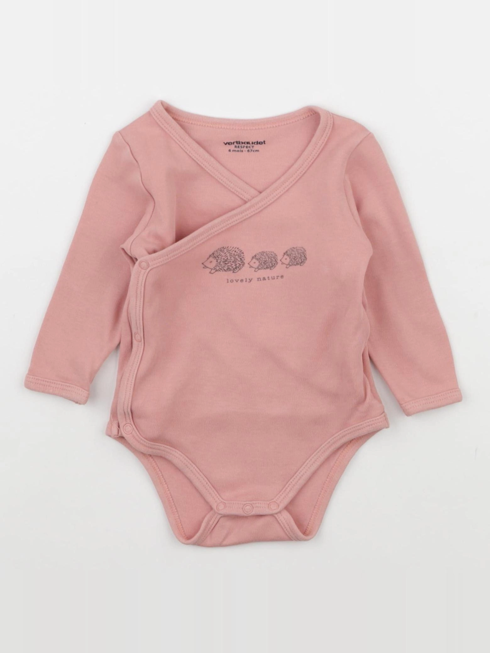 Vertbaudet - body rose - 6 mois