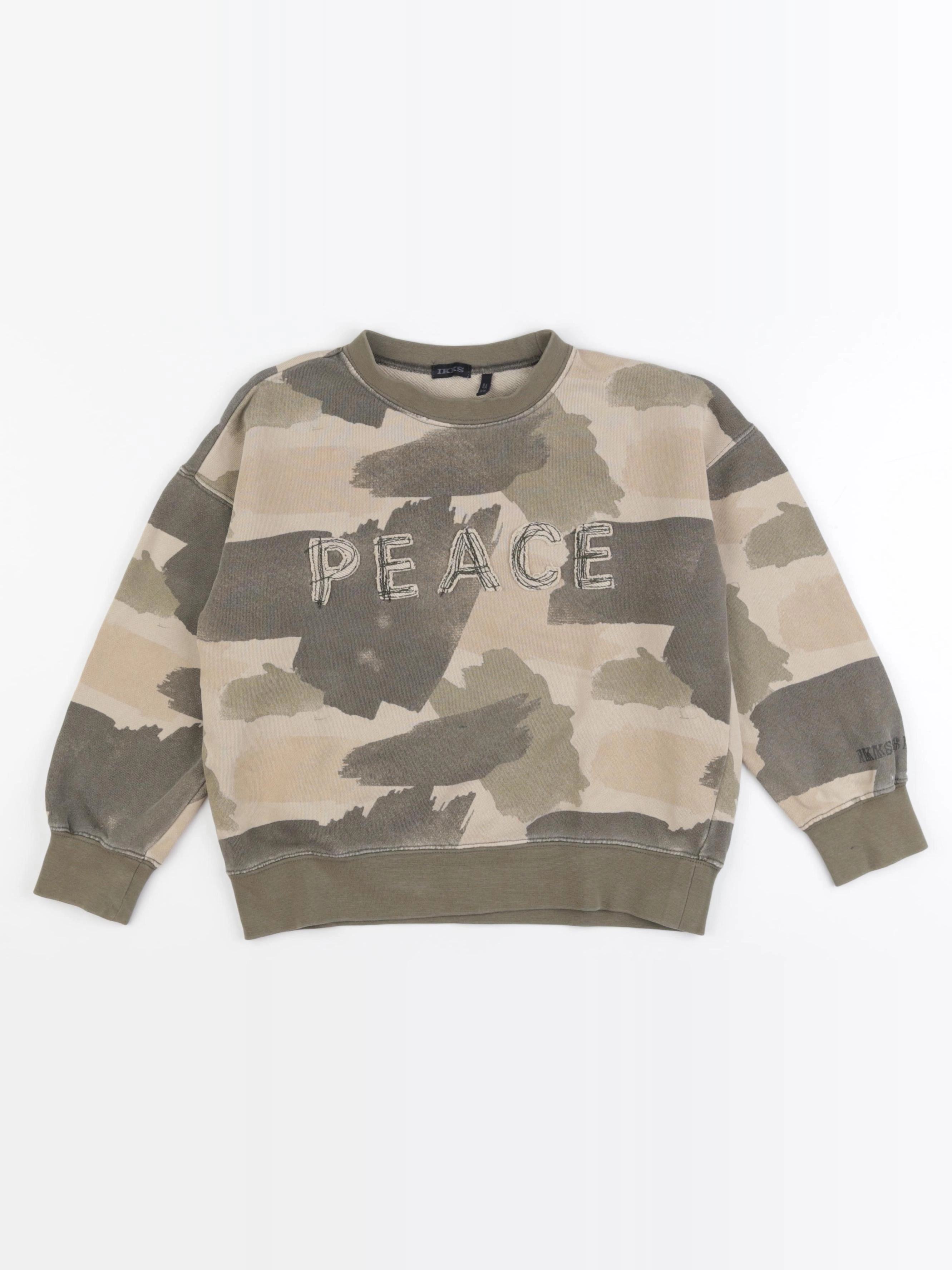 IKKS - sweat marron, beige - 8 ans