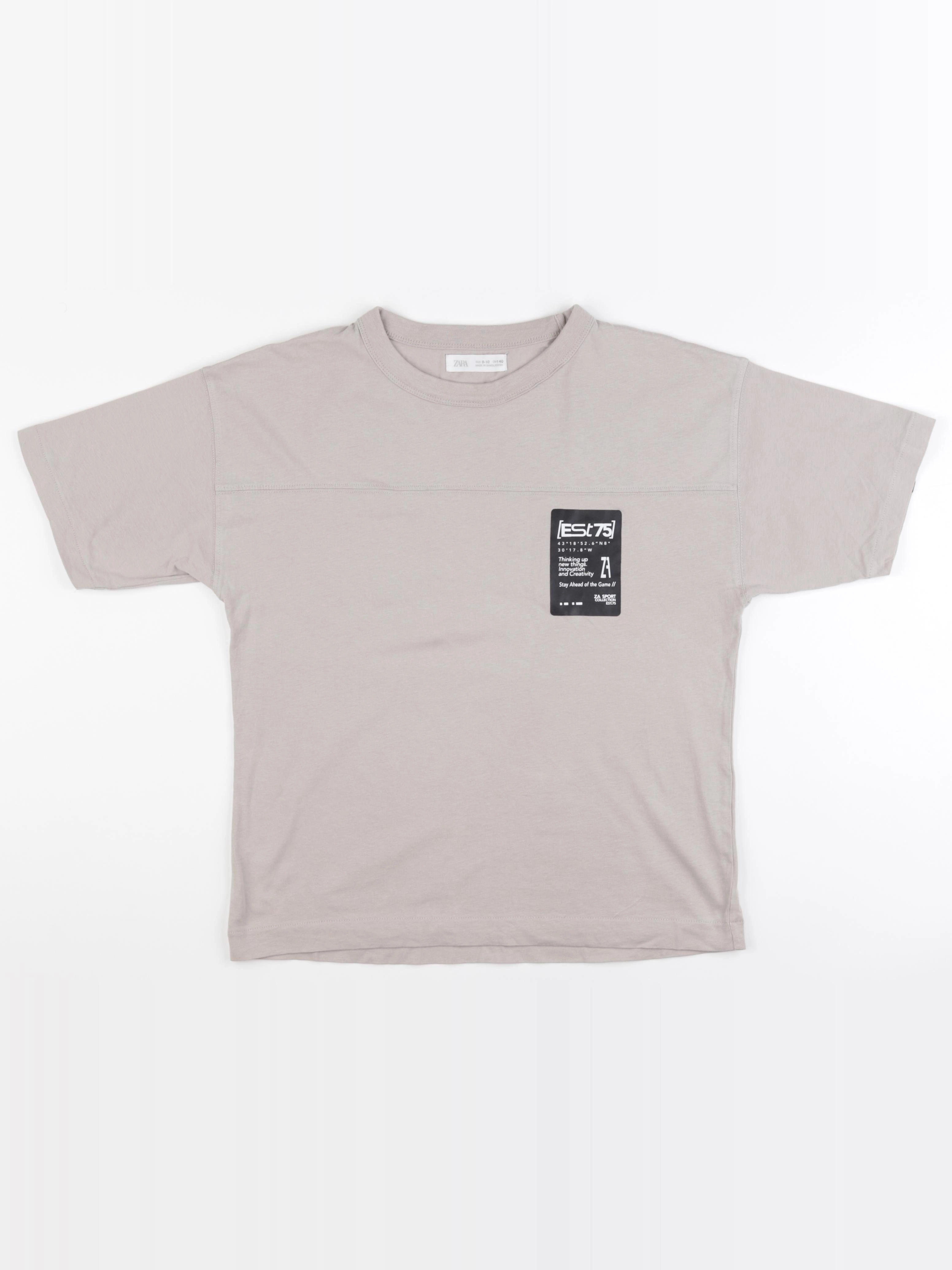 Zara - tee-shirt gris - 9/10 ans