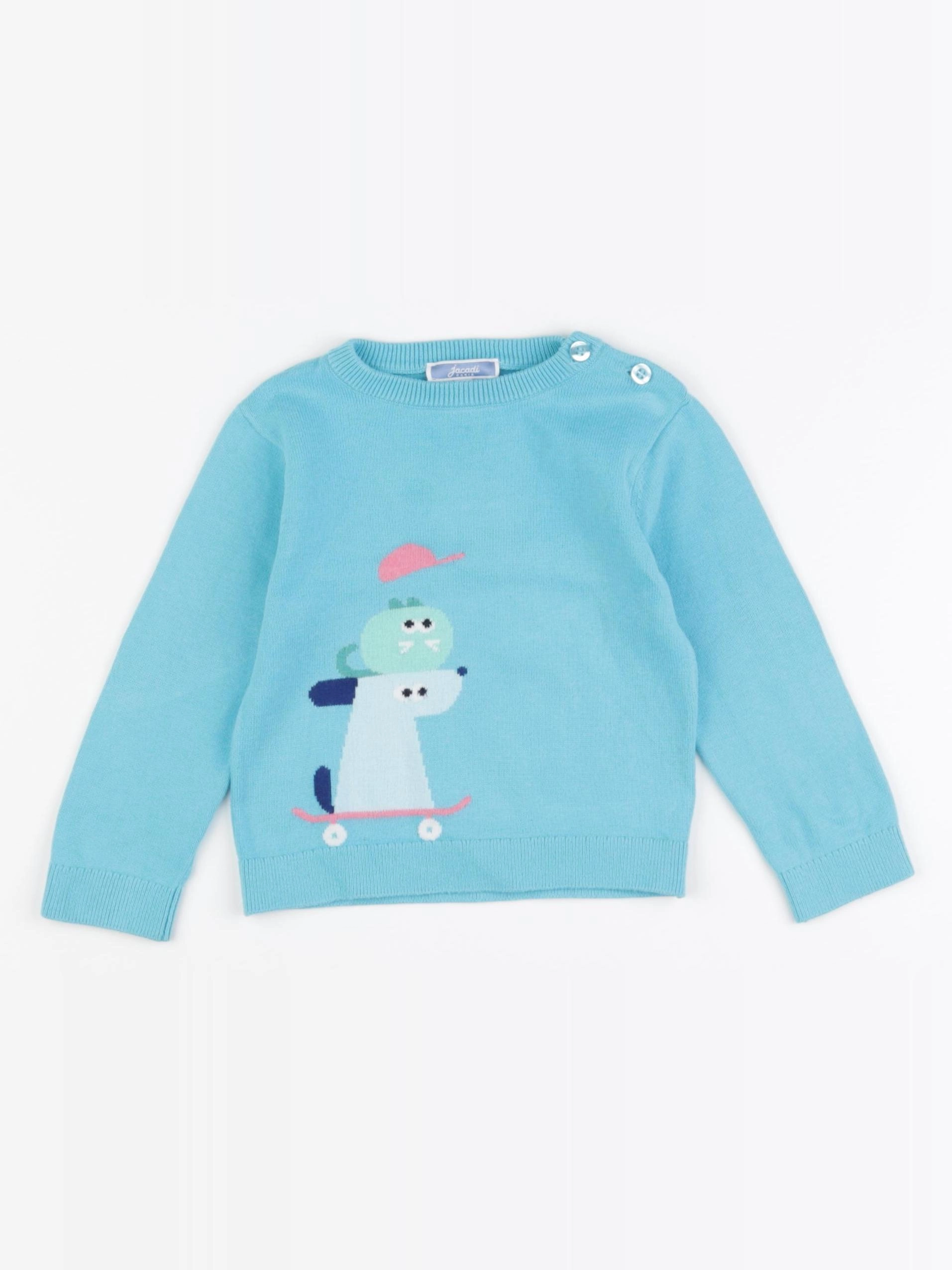 Jacadi - pull bleu - 18 mois