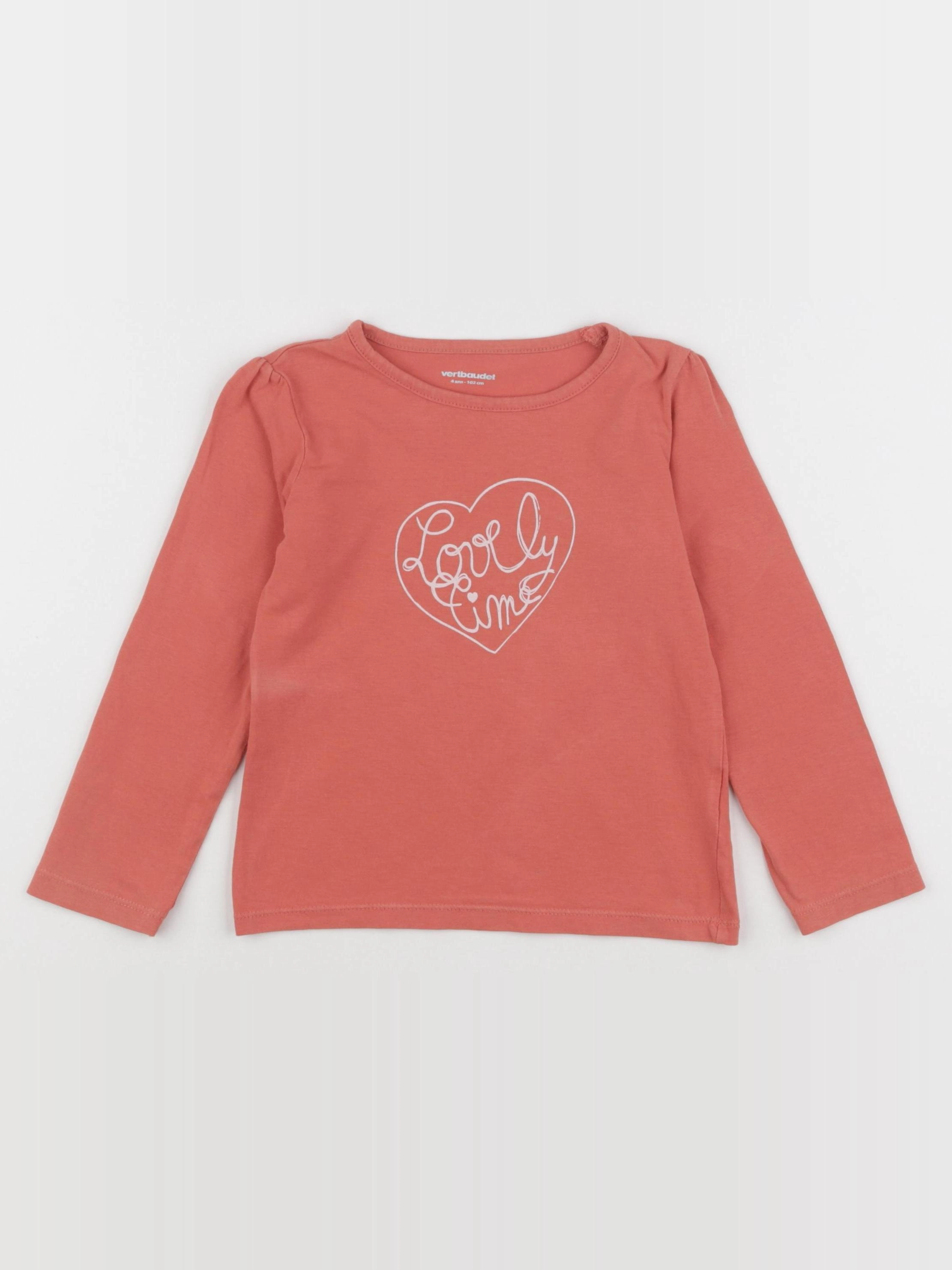 Vertbaudet - tee-shirt rose - 4 ans