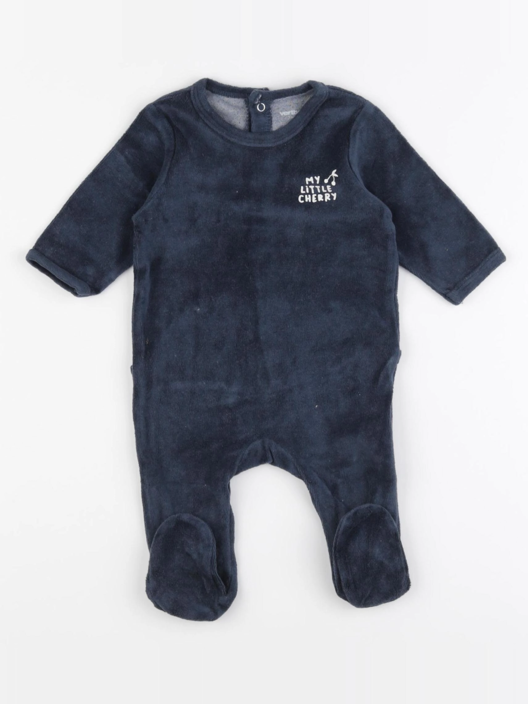 Vertbaudet - pyjama velours bleu - 3 mois