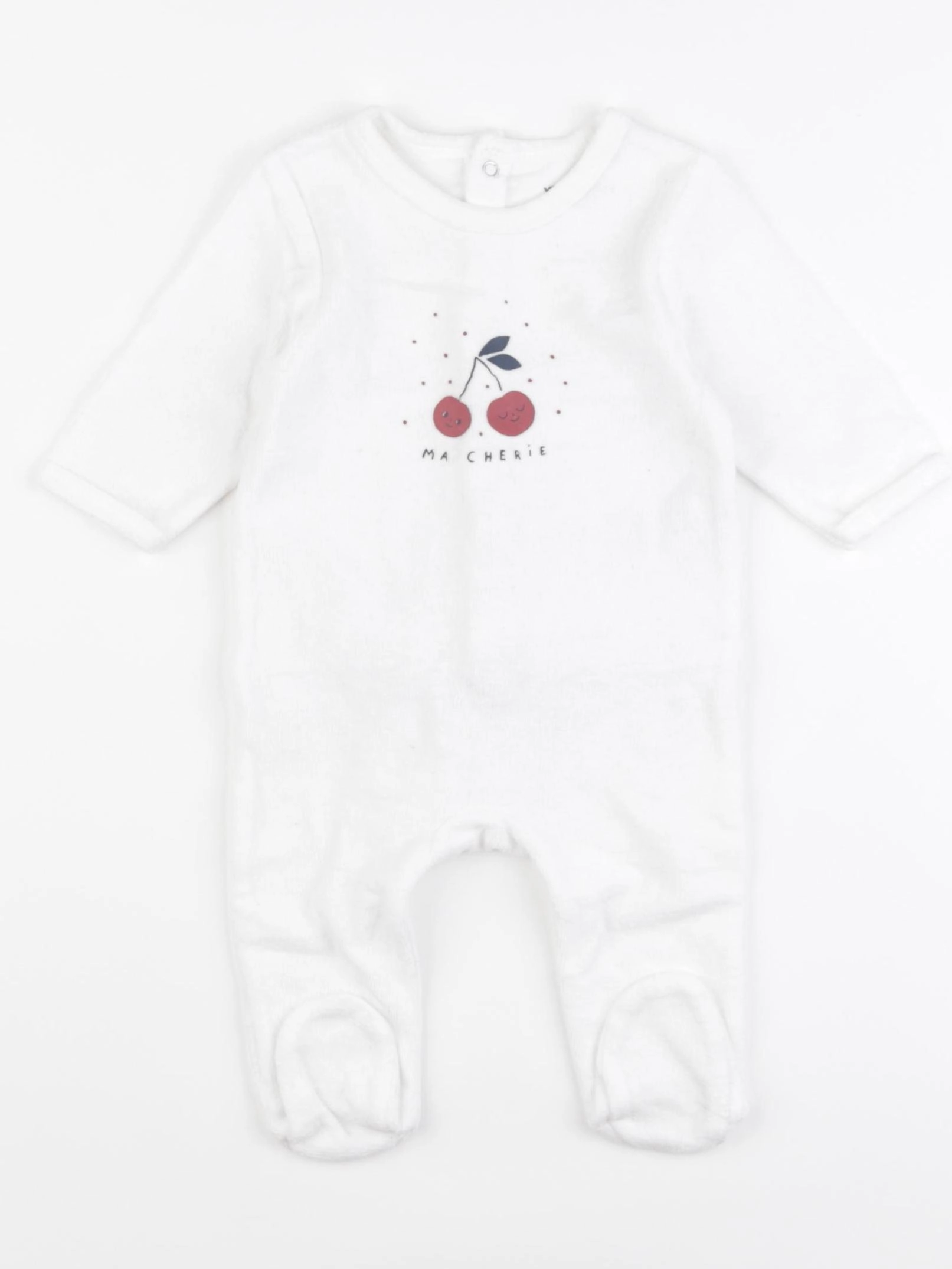 Vertbaudet - pyjama velours blanc - 3 mois