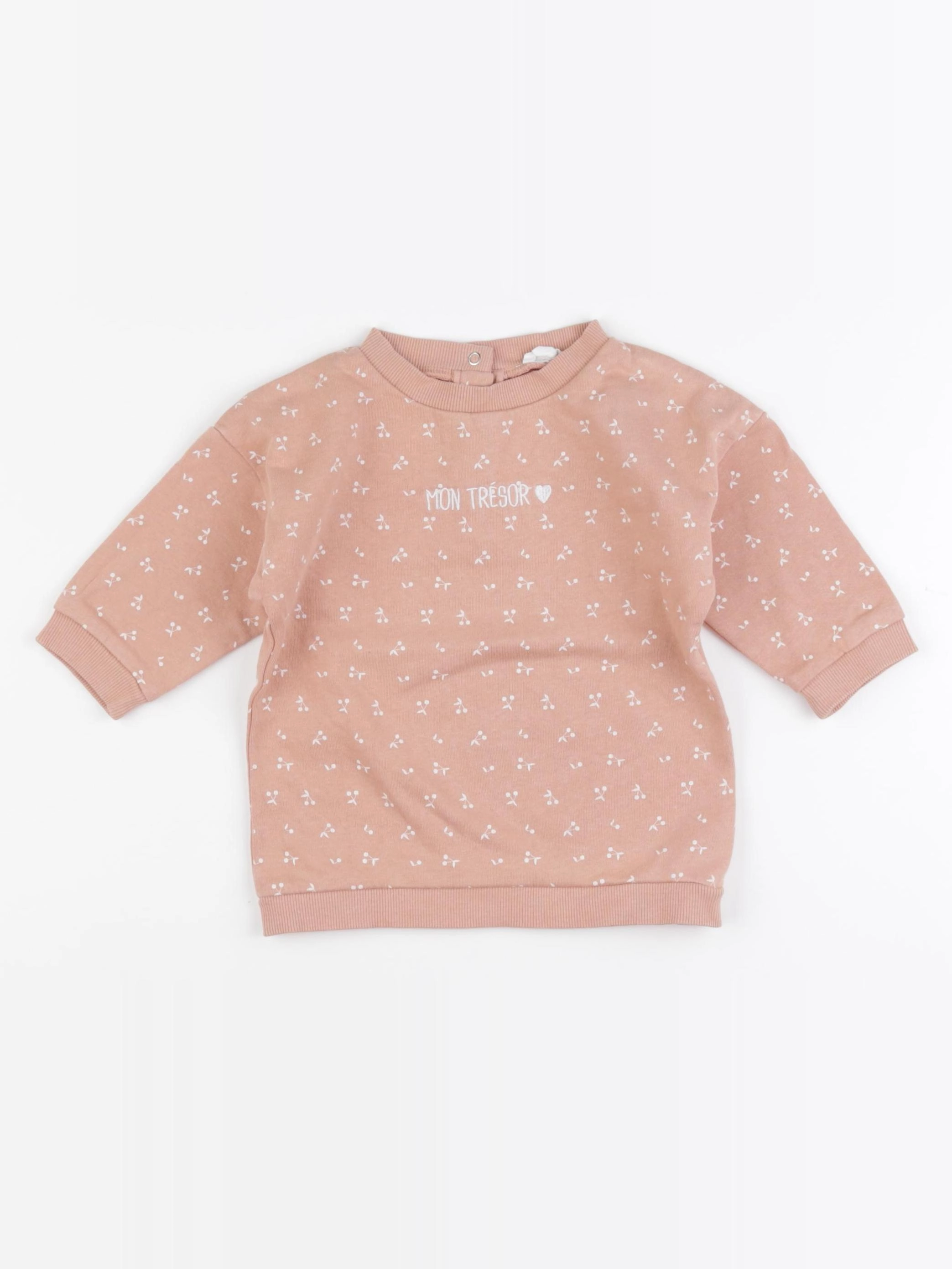 Vertbaudet - sweat rose - 12 mois
