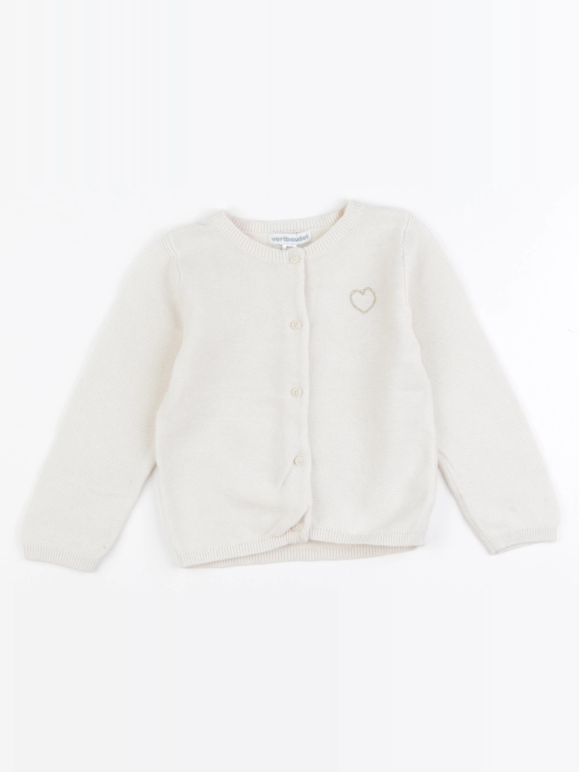 Vertbaudet - gilet beige - 18 mois