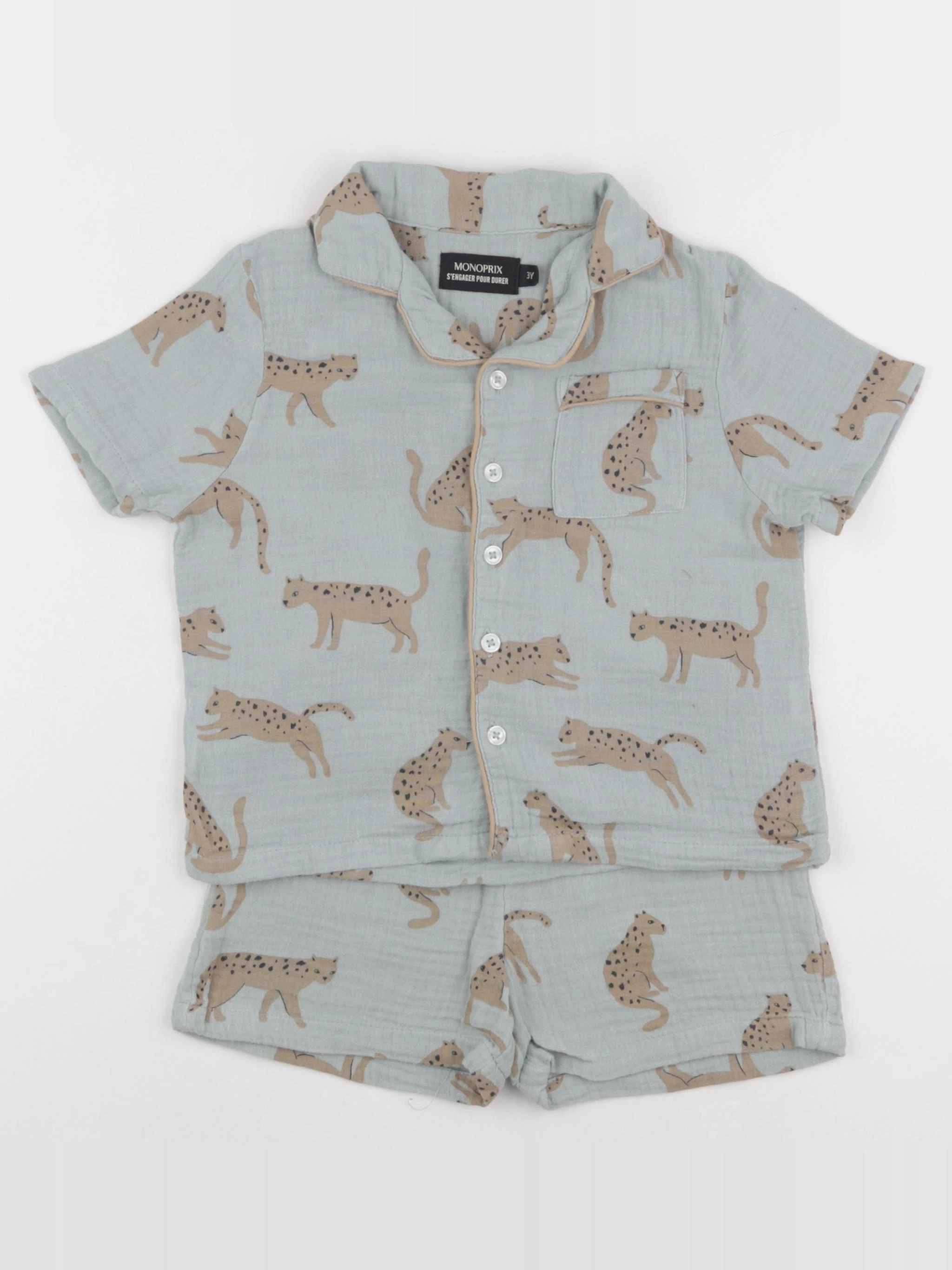 Monoprix - pyjama coton vert - 3 ans