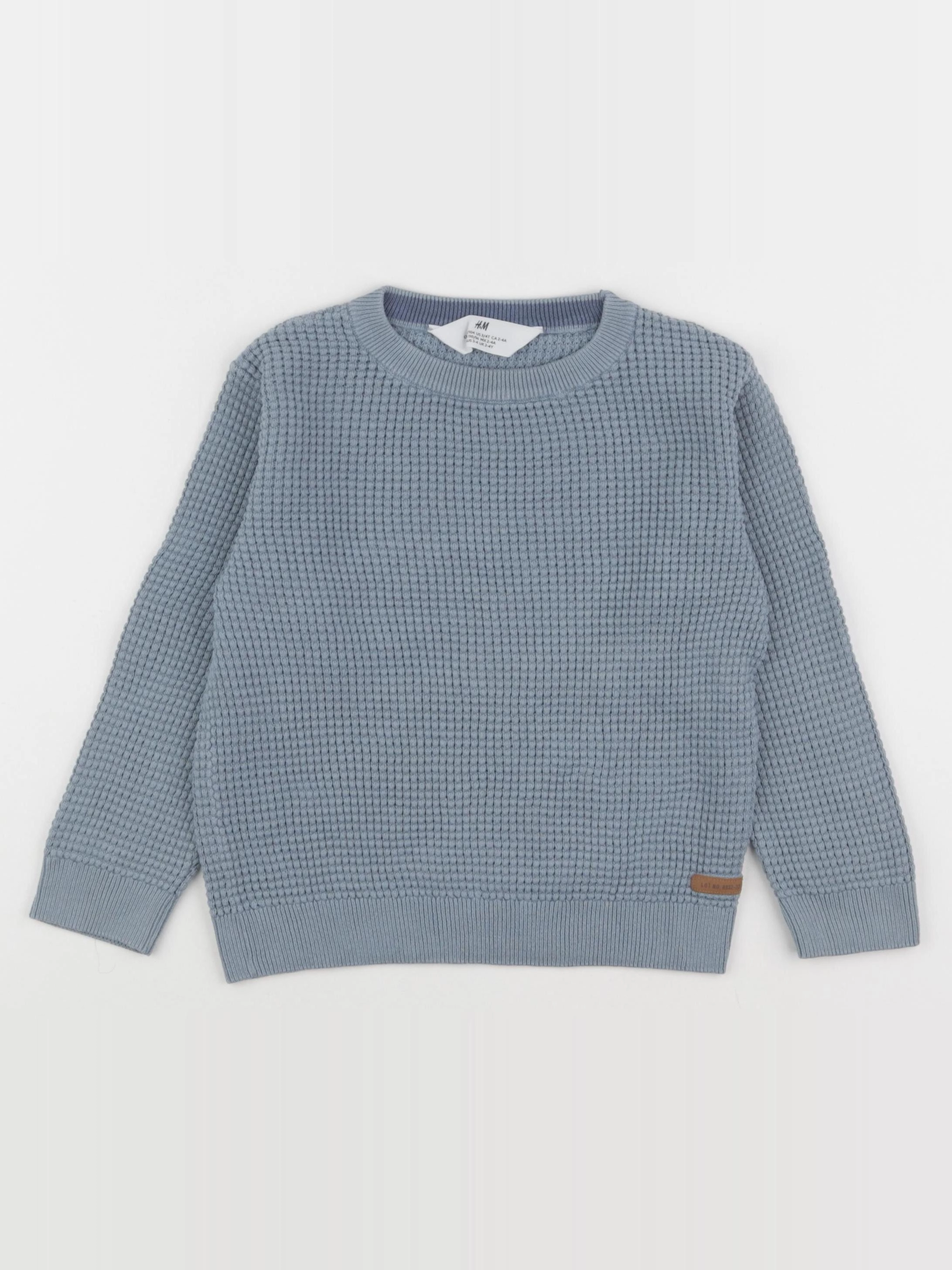 H&M - pull bleu - 2/4 ans