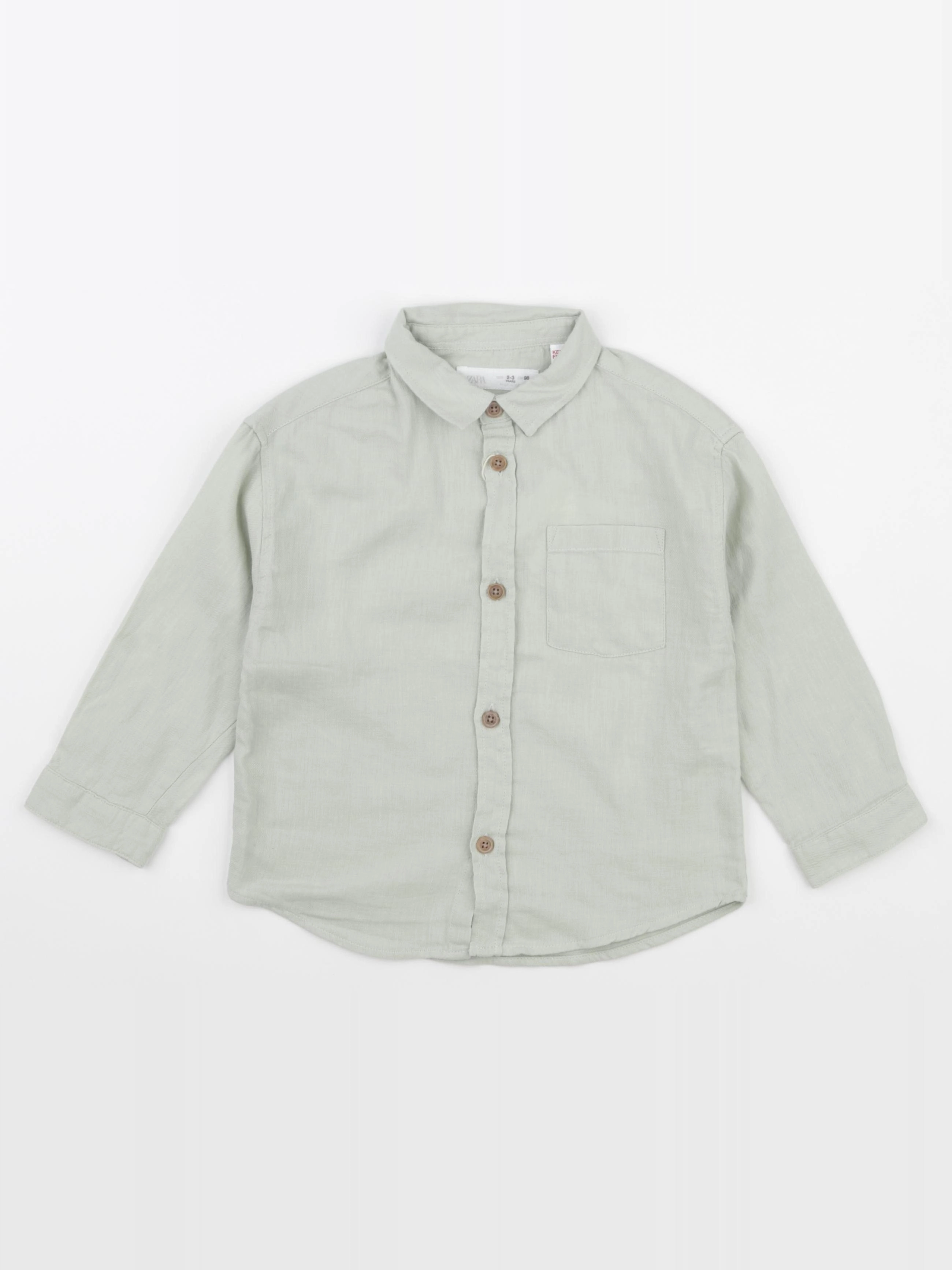 Zara - chemise vert - 2/3 ans
