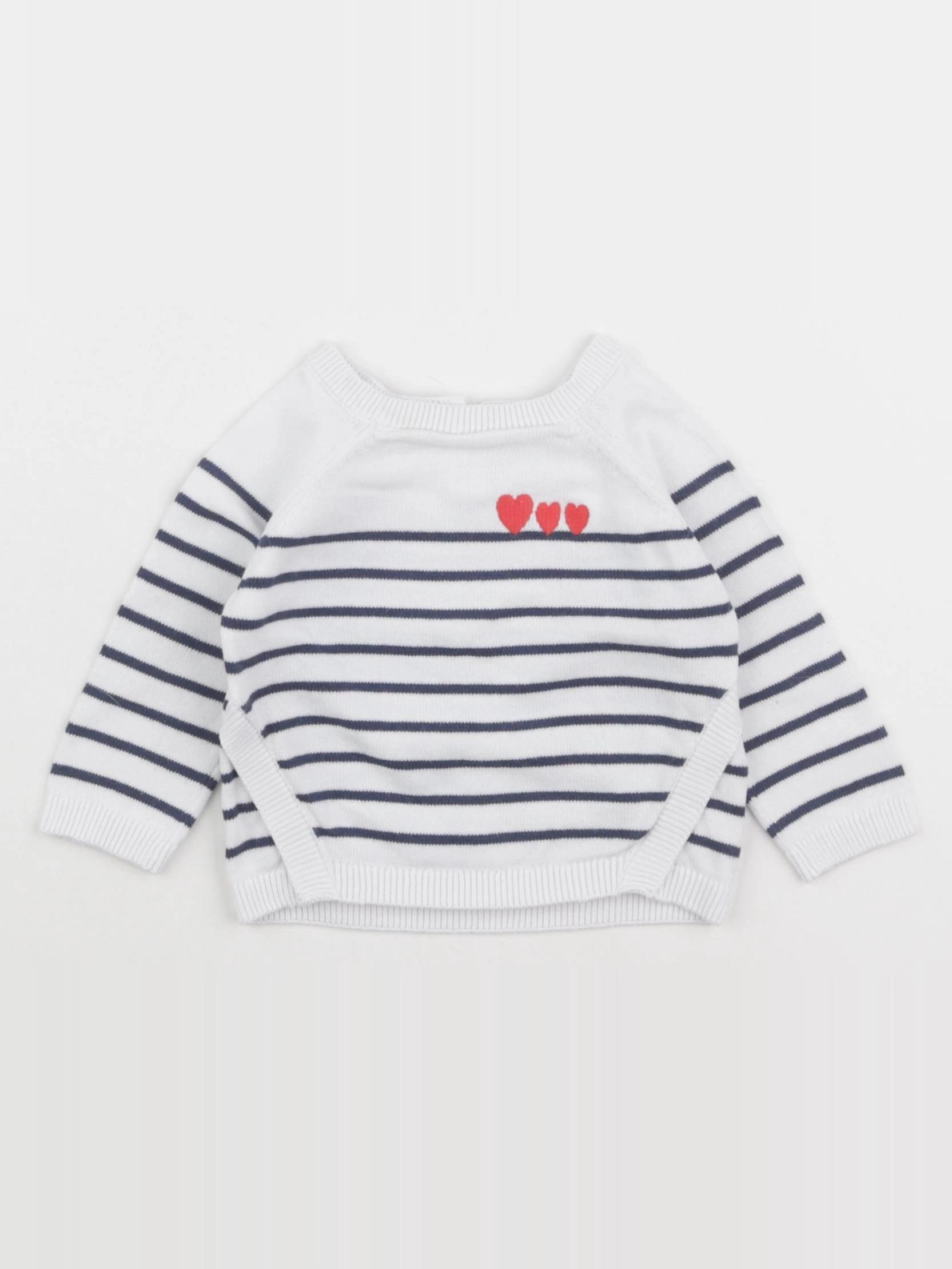 Vertbaudet - pull blanc, bleu - 3 mois