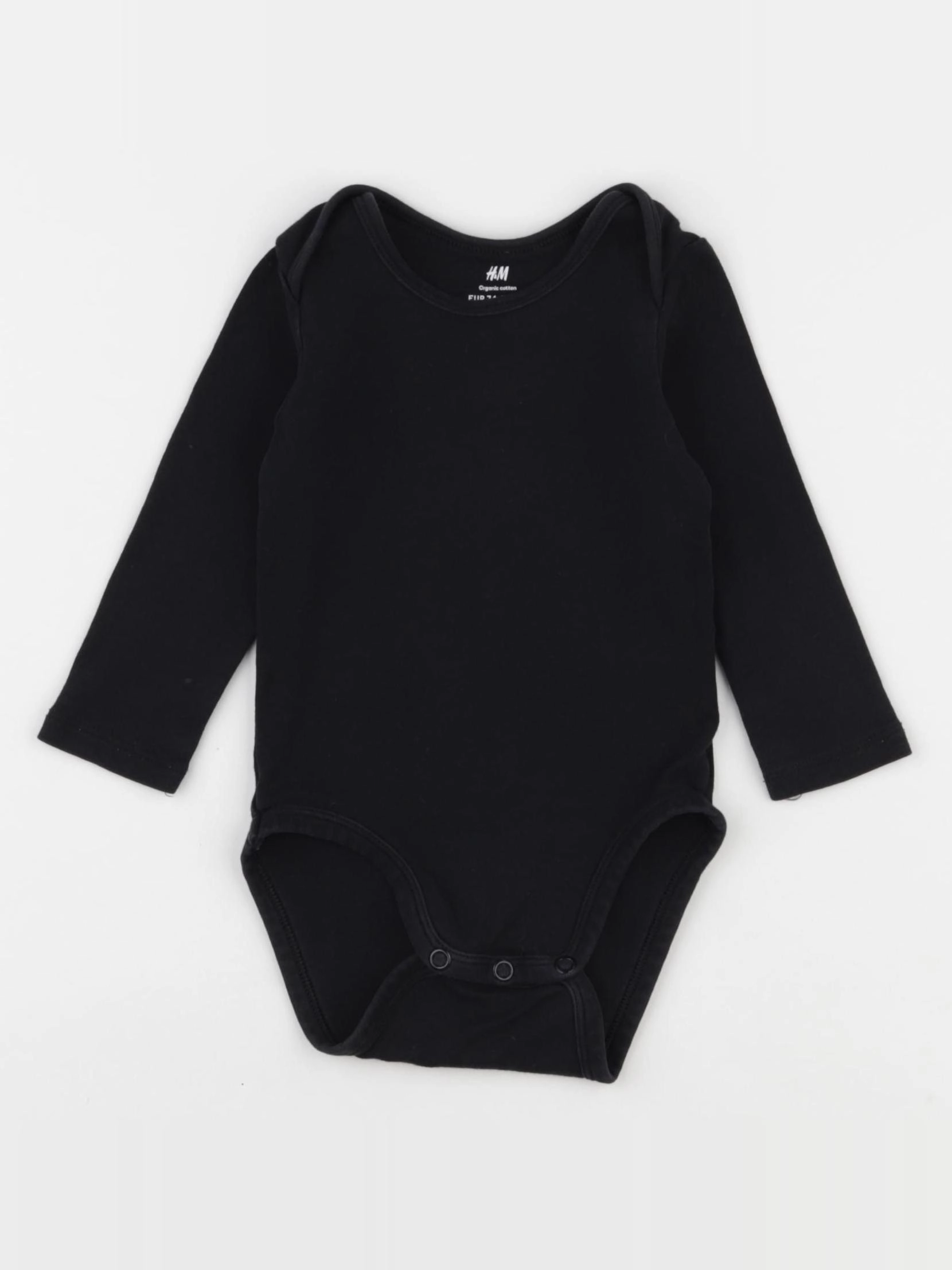 H&M - body noir - 6/9 mois