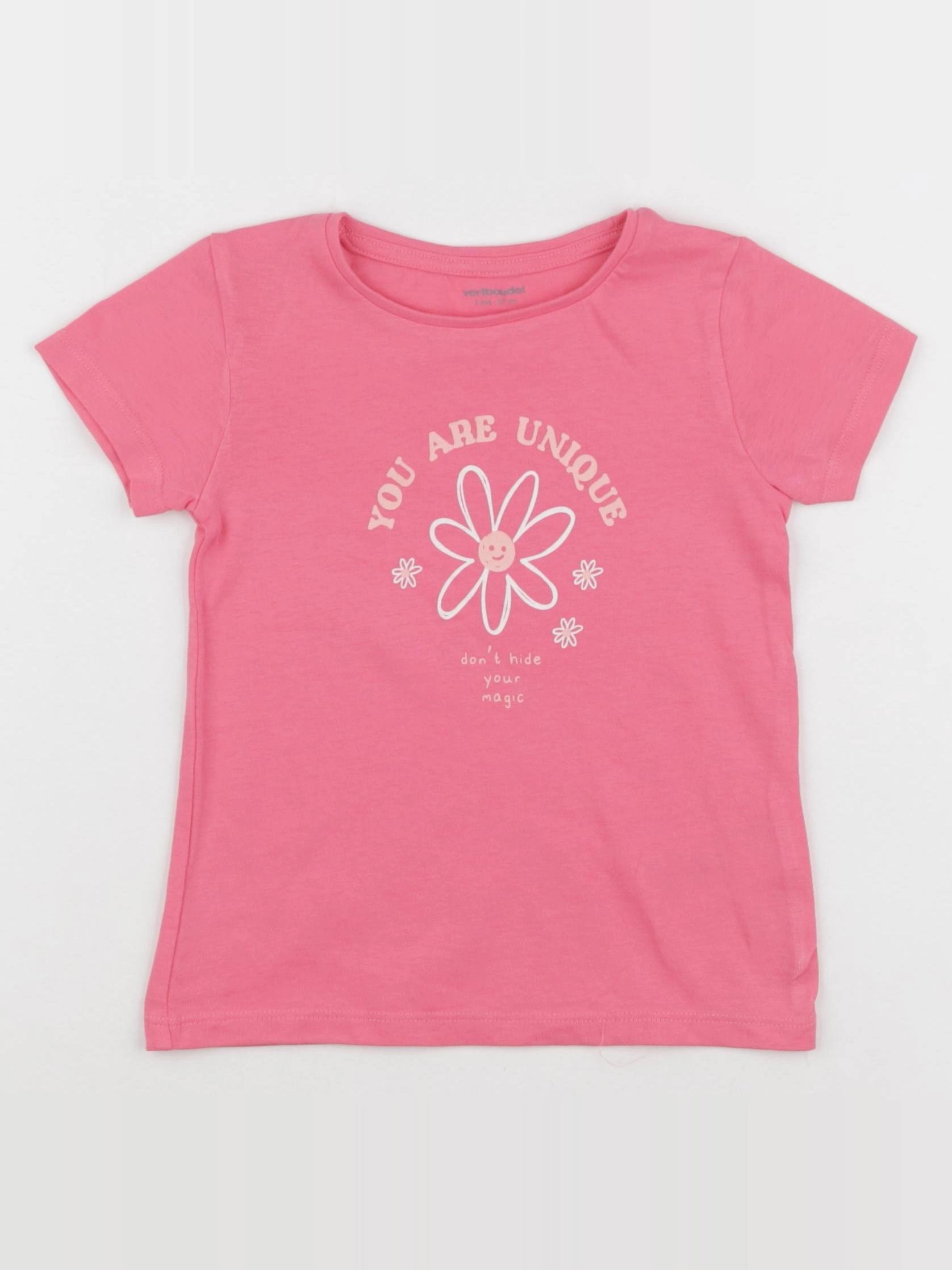 Vertbaudet - tee-shirt rose - 3 ans