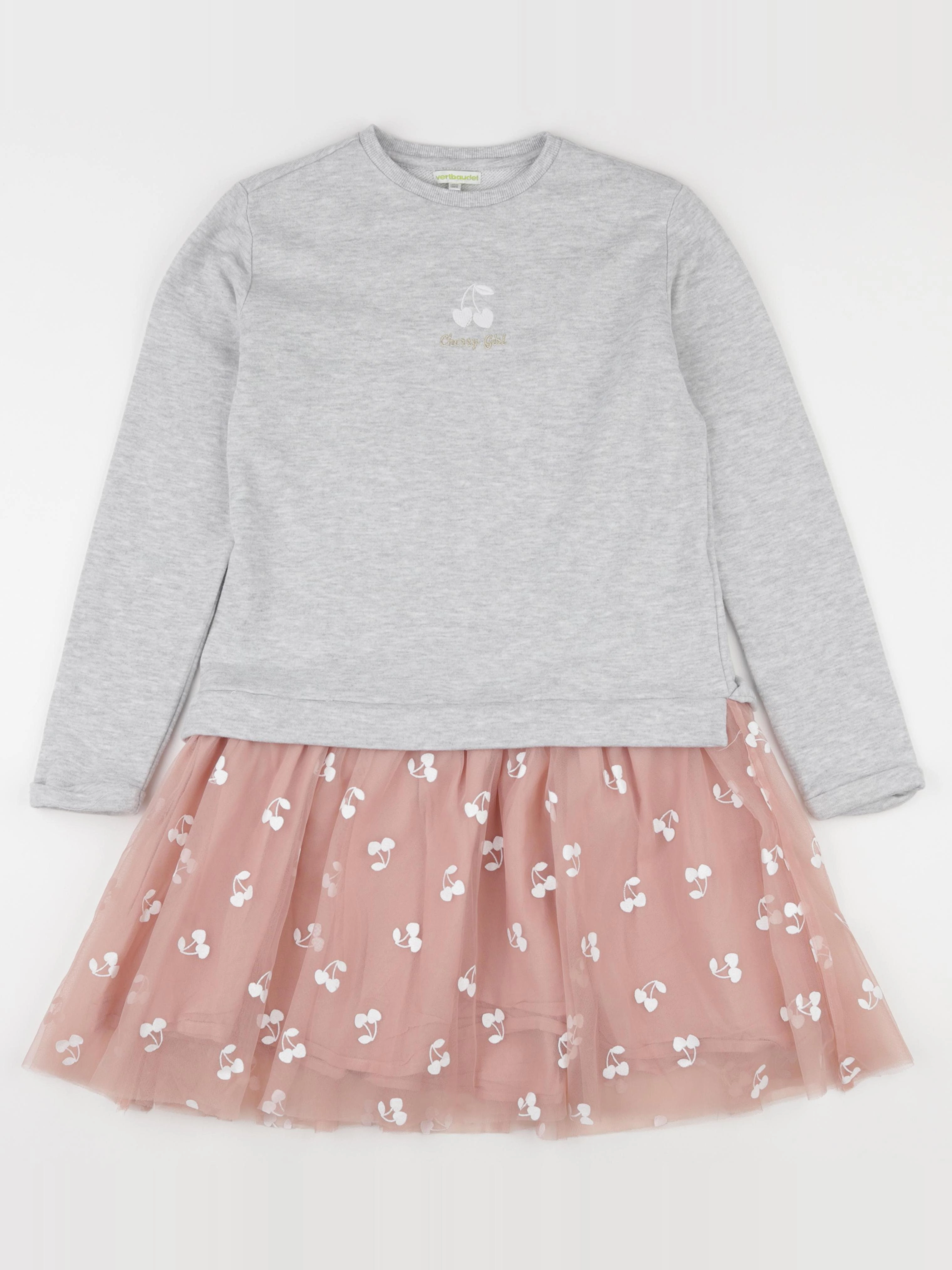 Vertbaudet - robe gris, rose - 12 ans