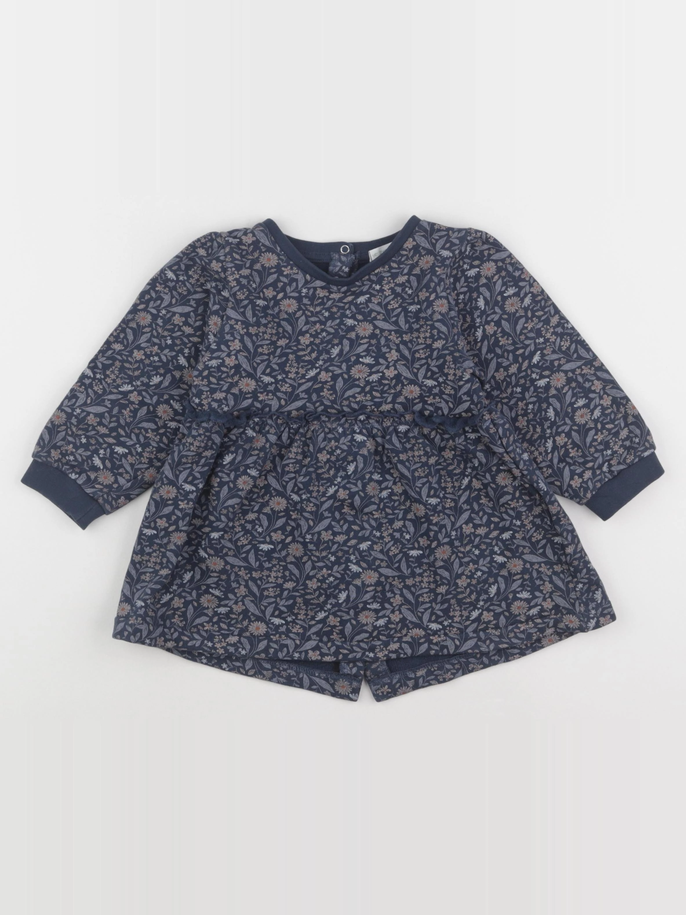 Vertbaudet - robe gris, bleu - 24 mois