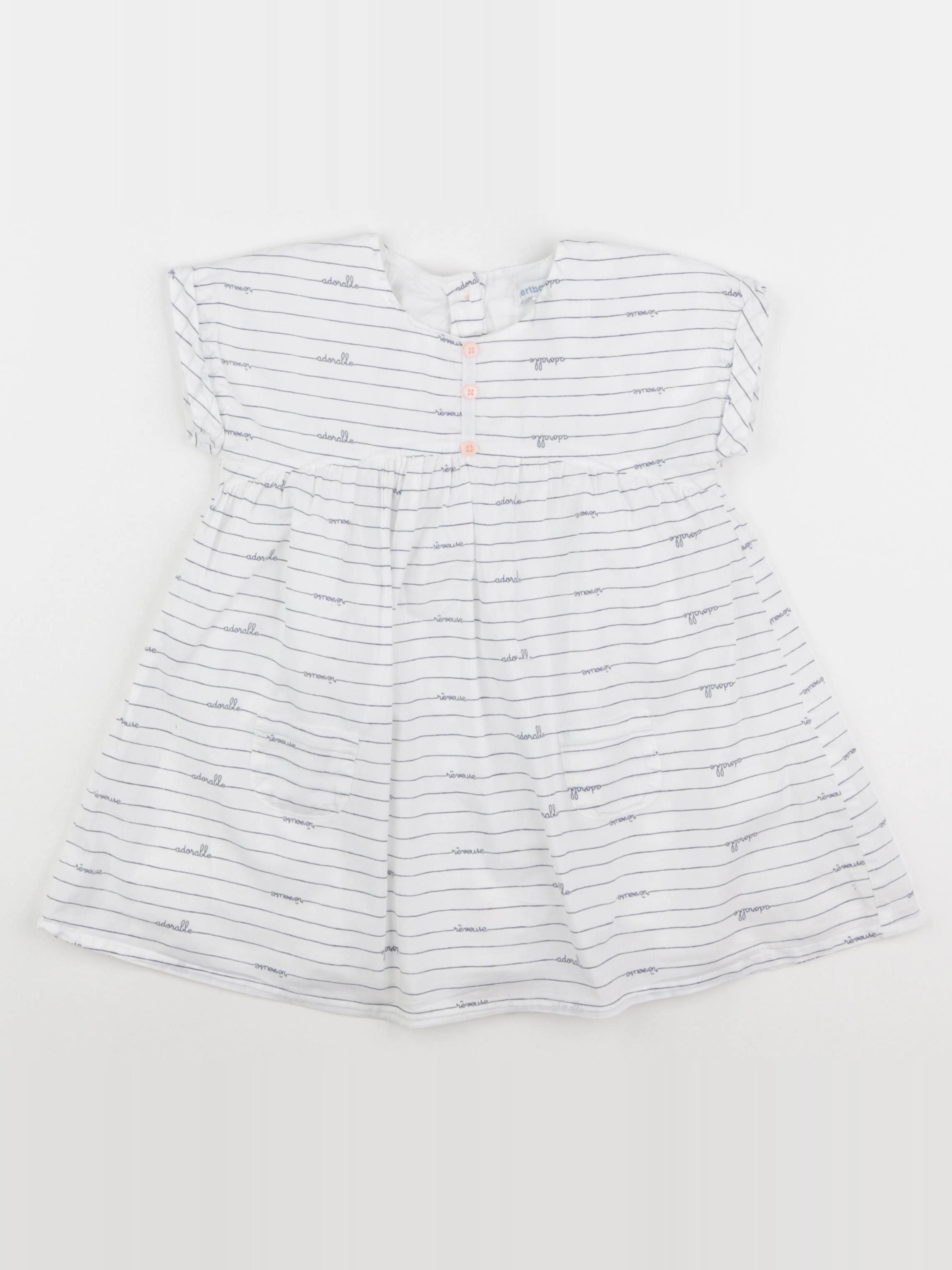 Vertbaudet - robe blanc - 24 mois