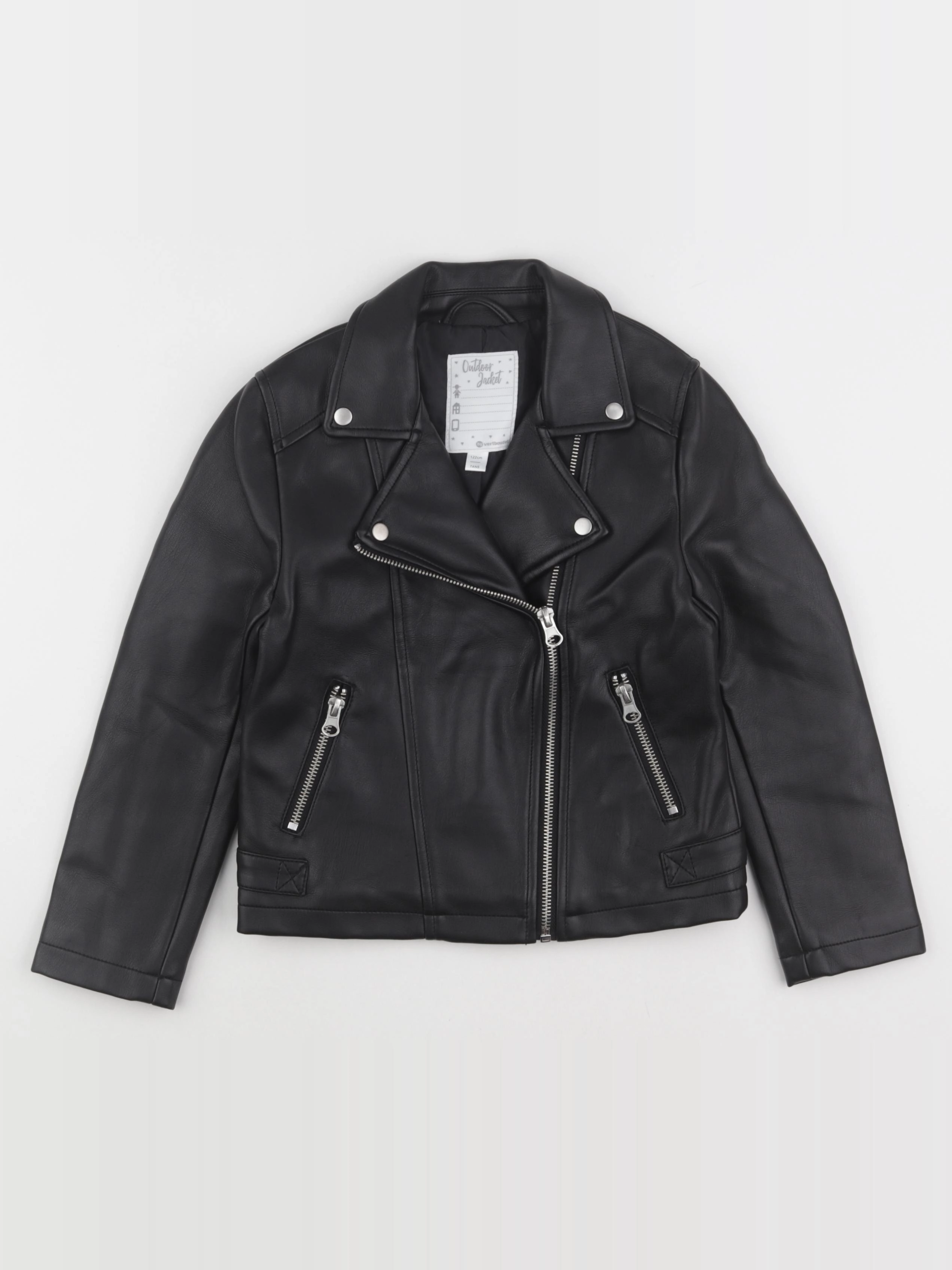 Vertbaudet - veste simili cuir noir - 7 ans