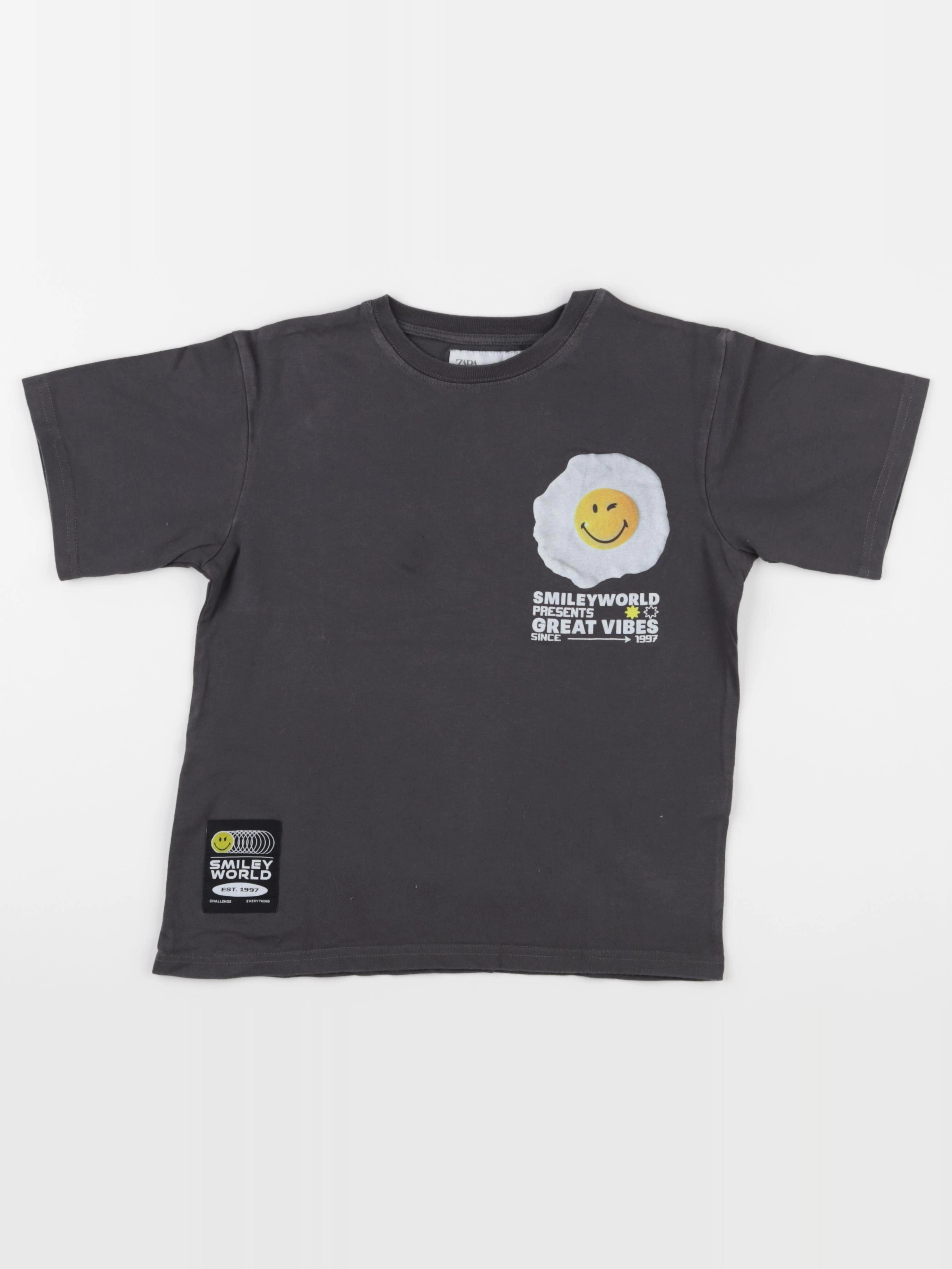 Zara - tee-shirt gris - 8/9 ans
