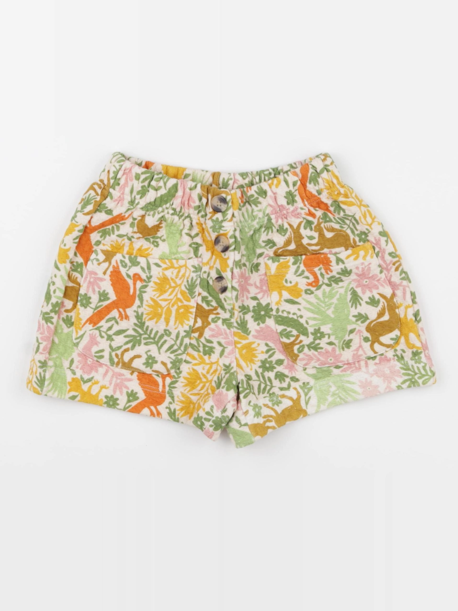 Monoprix - short jaune, vert - 6 ans