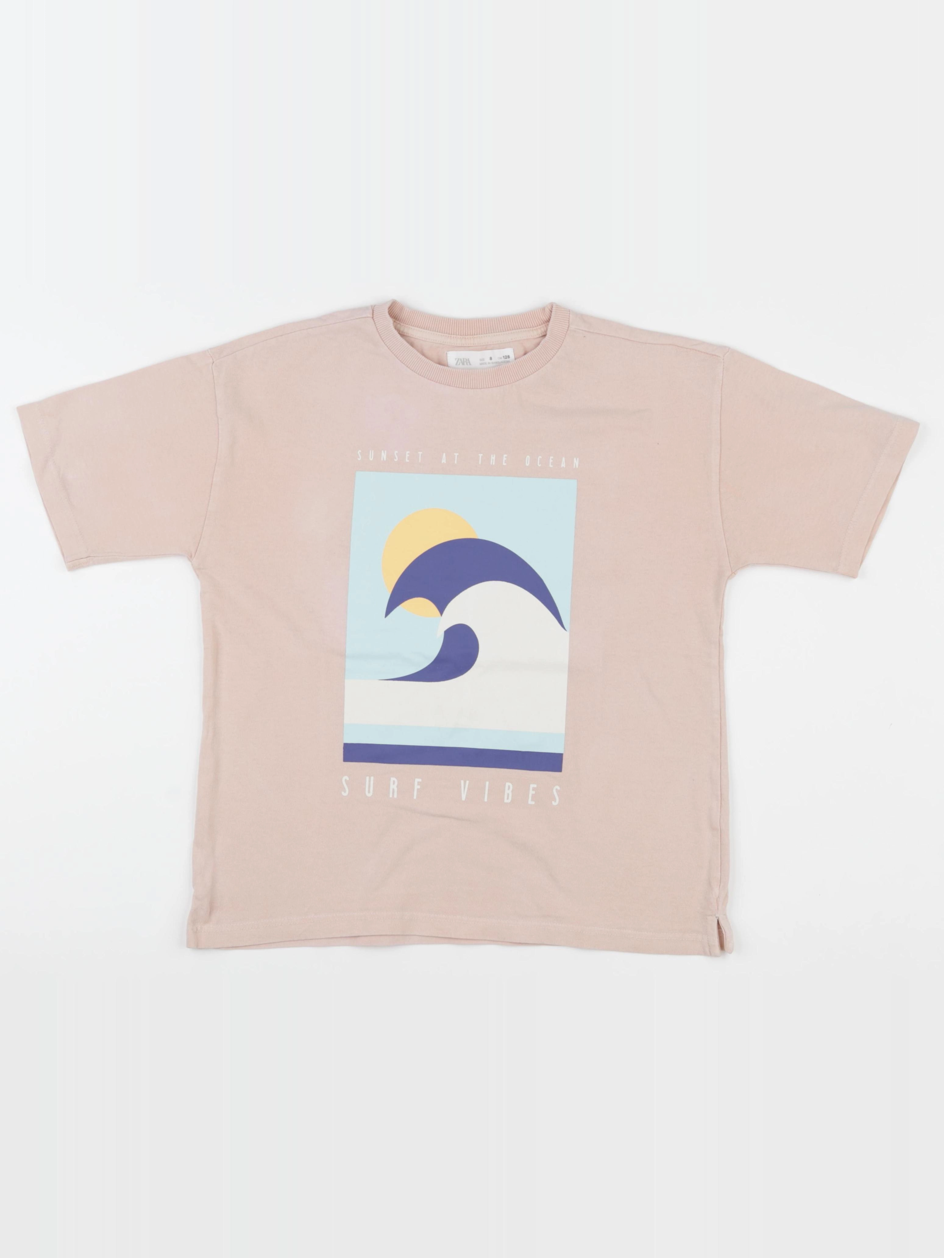 Zara - tee-shirt rose - 8 ans