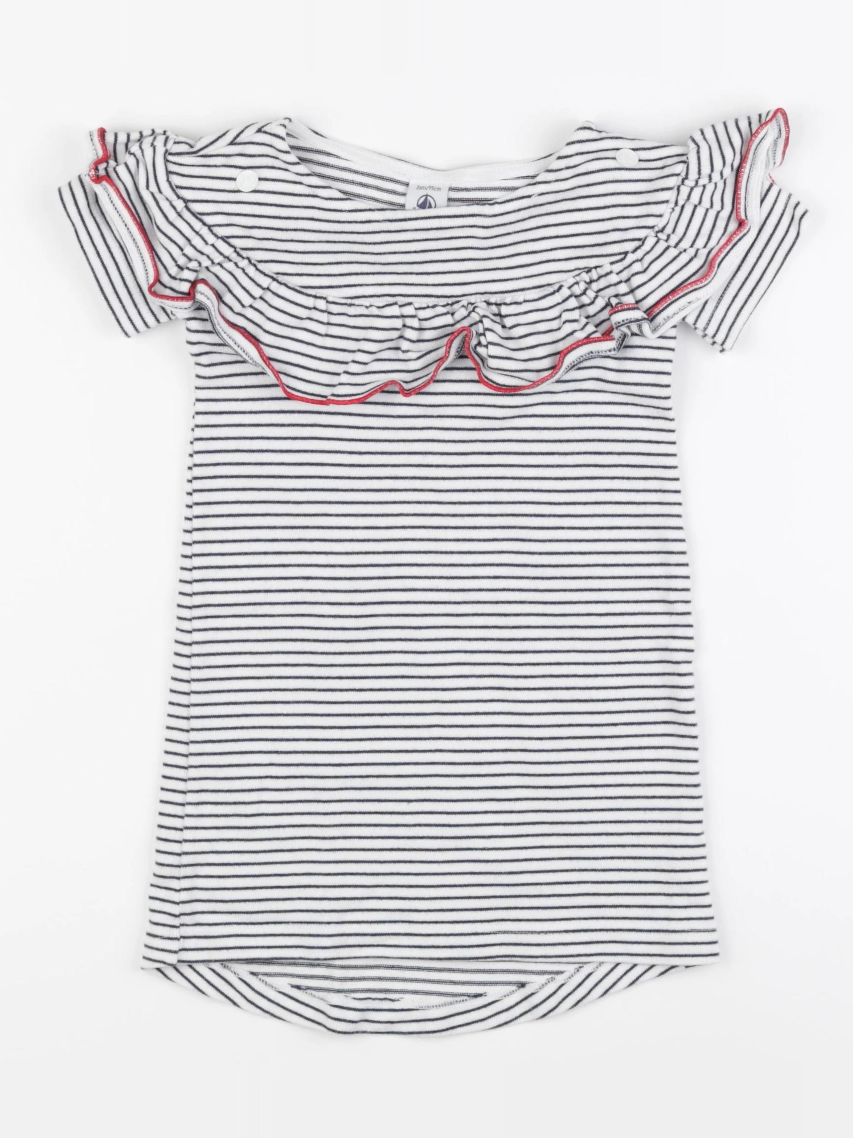 Petit Bateau - robe blanc, bleu - 3 ans