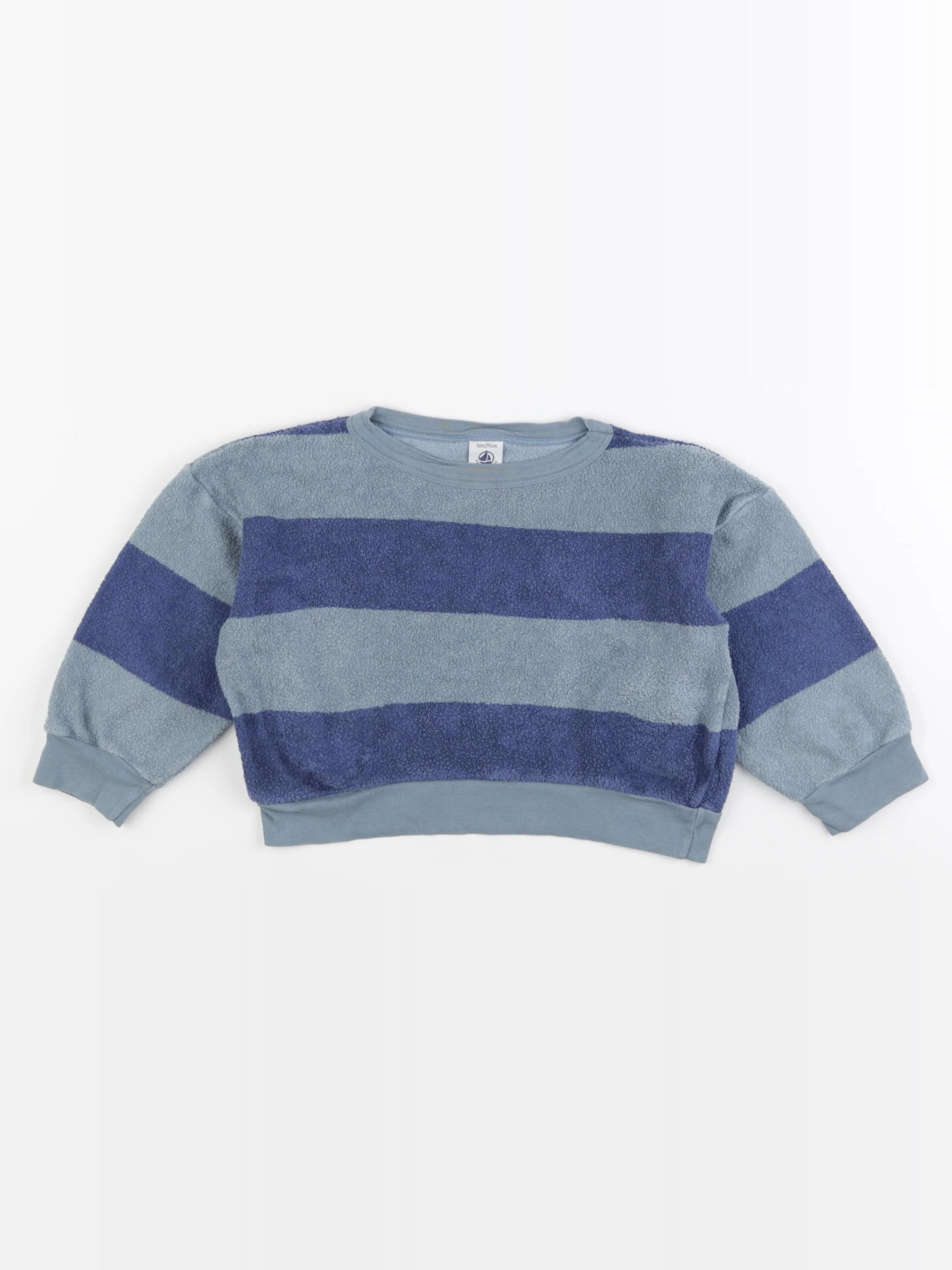 Petit Bateau - pull gris, bleu - 3 ans