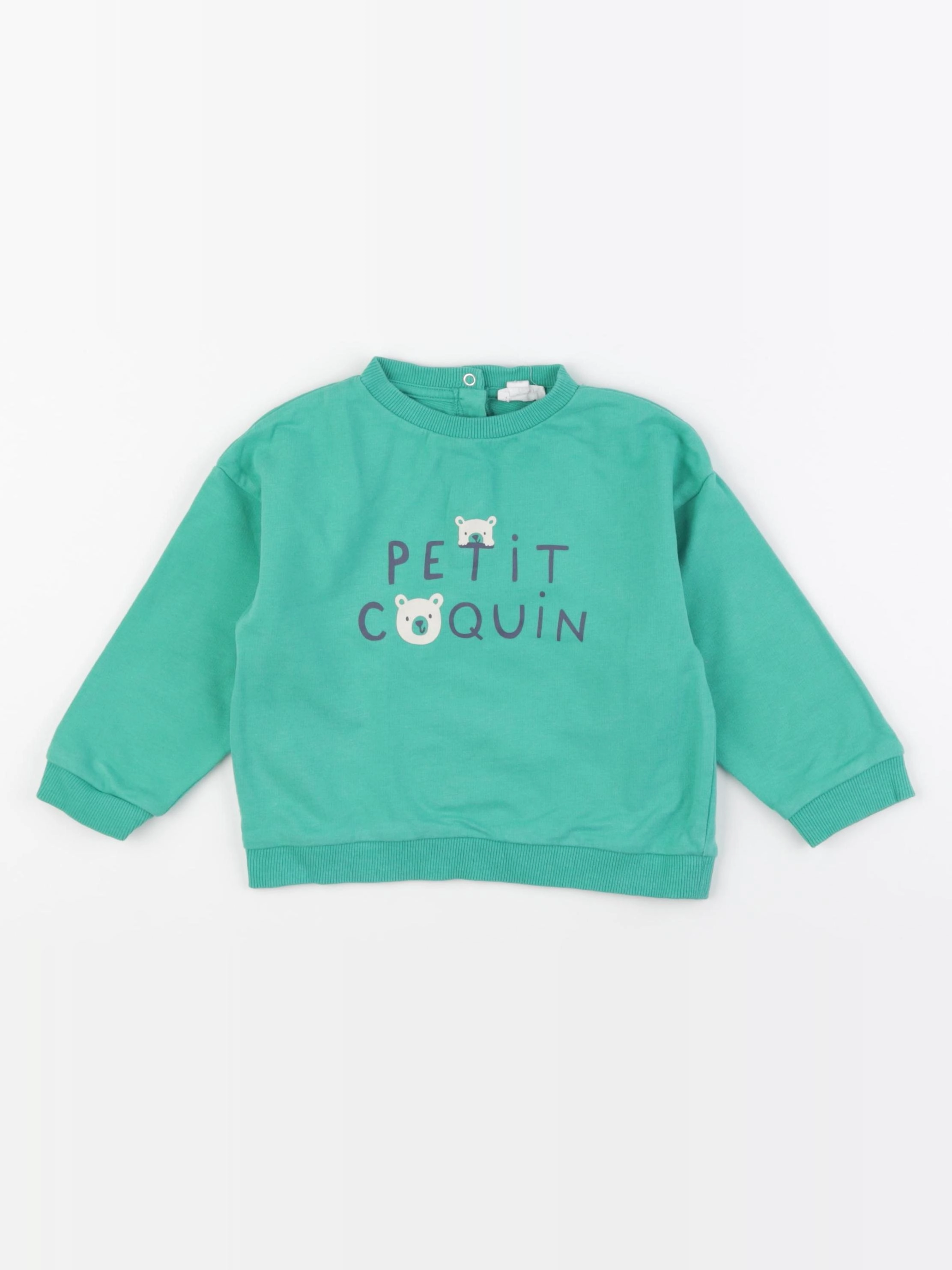 Vertbaudet - sweat vert - 24 mois