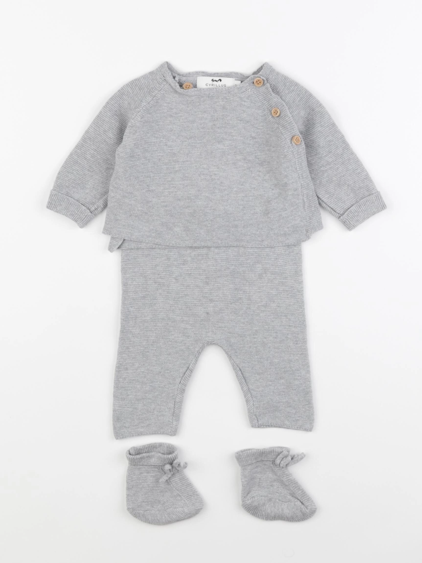 Cyrillus - ensemble gris - 1 mois