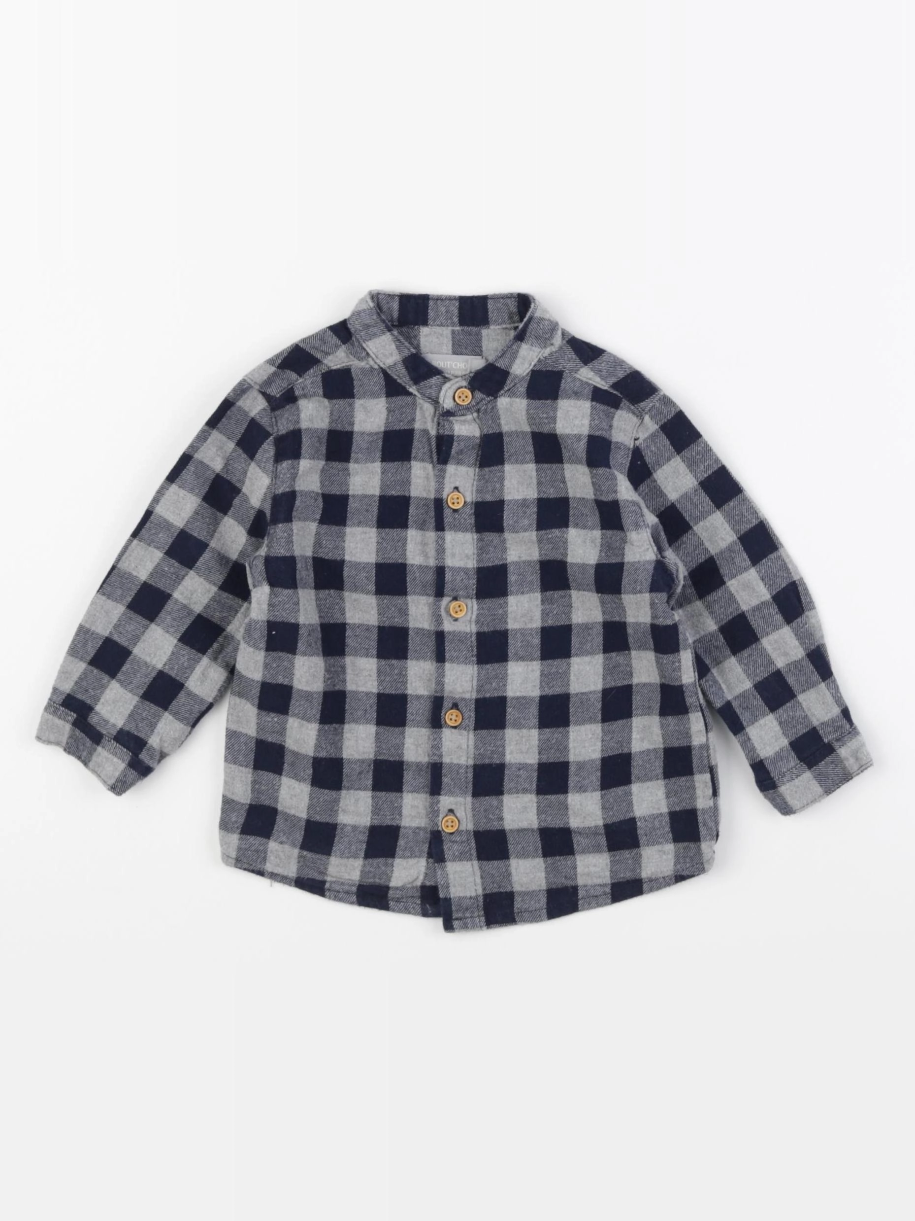 Boutchou - chemise gris, bleu - 9 mois