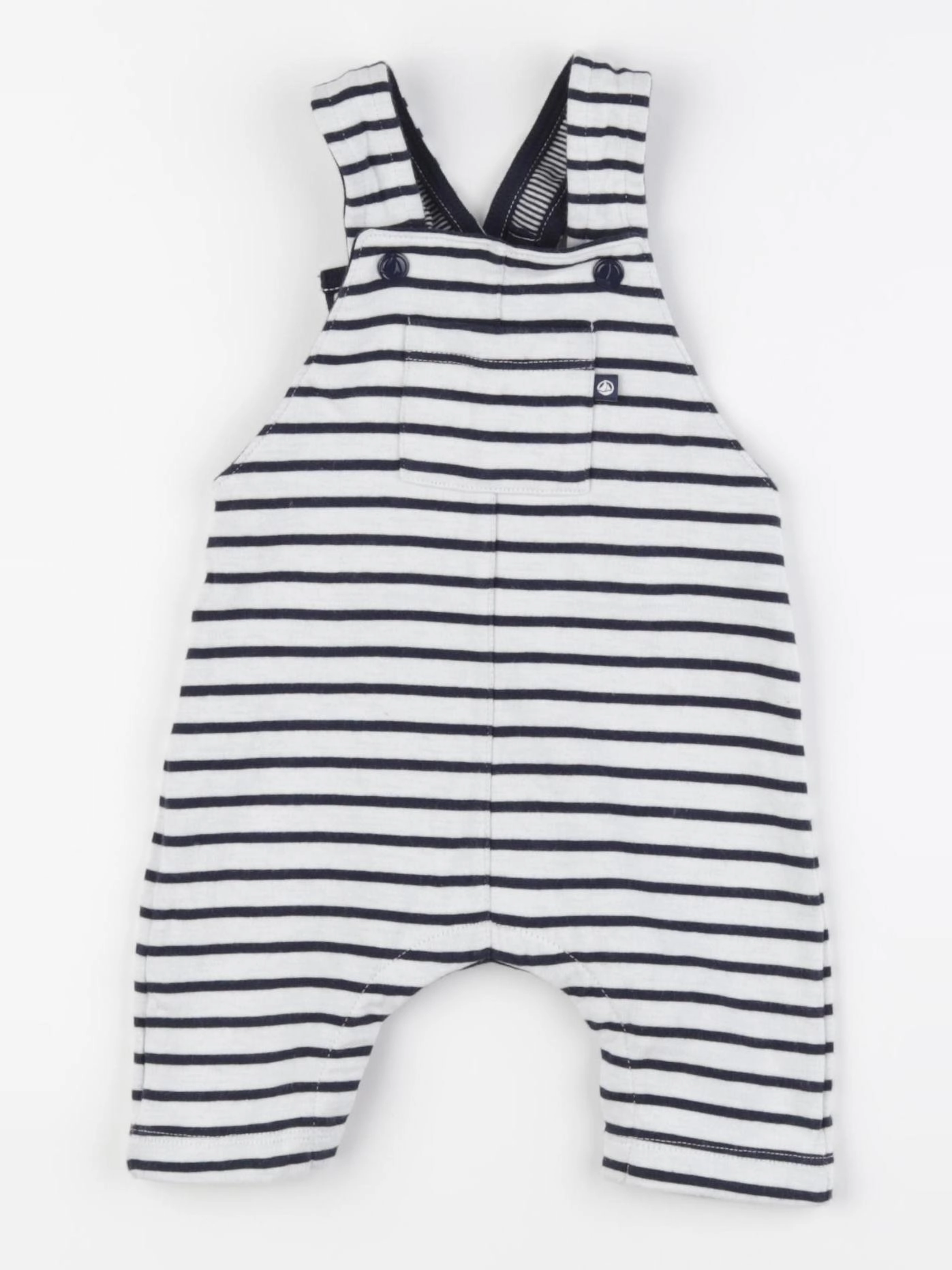 Petit Bateau - salopette blanc, bleu - 3 mois