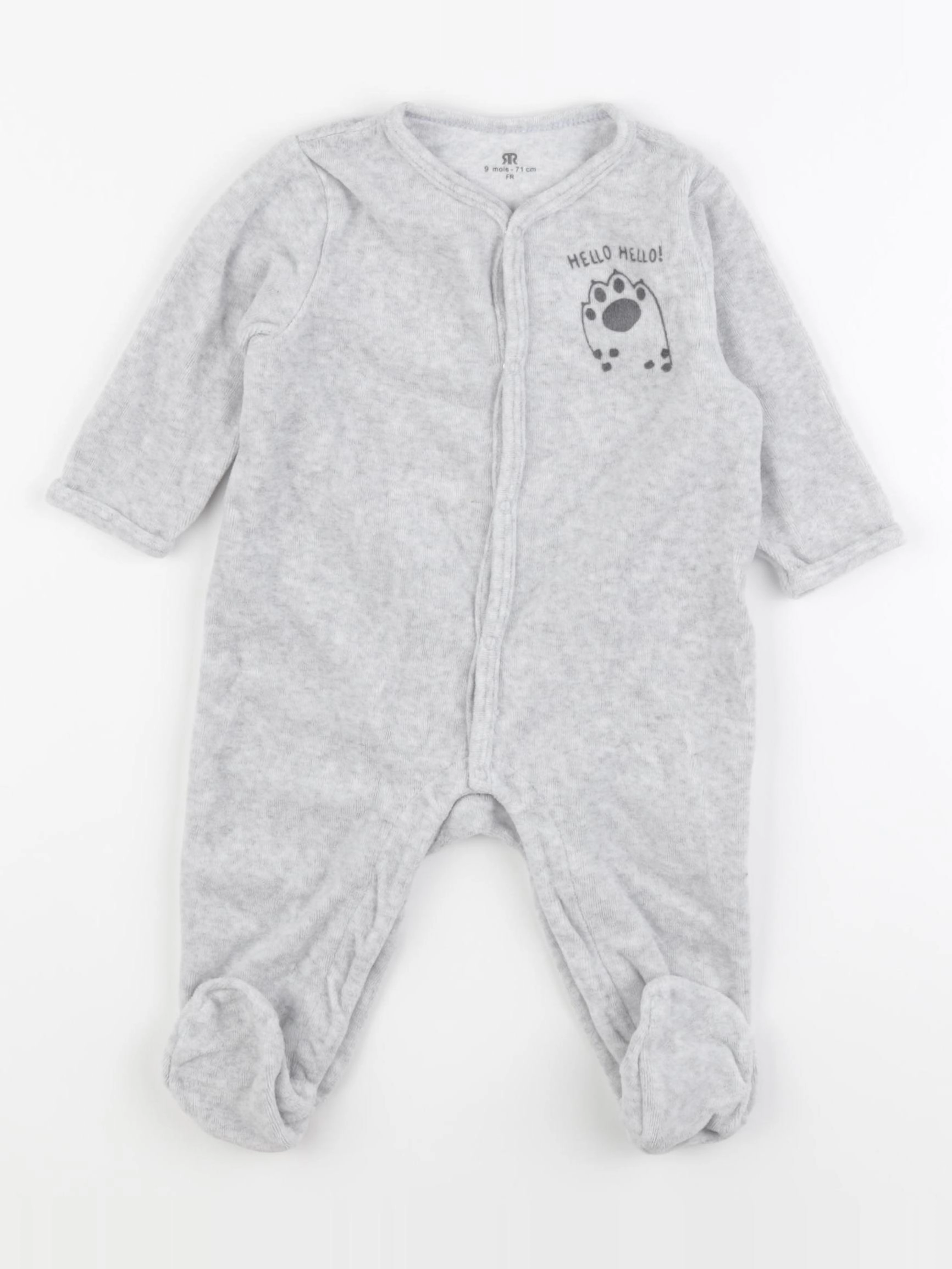 La Redoute - pyjama velours gris - 9 mois
