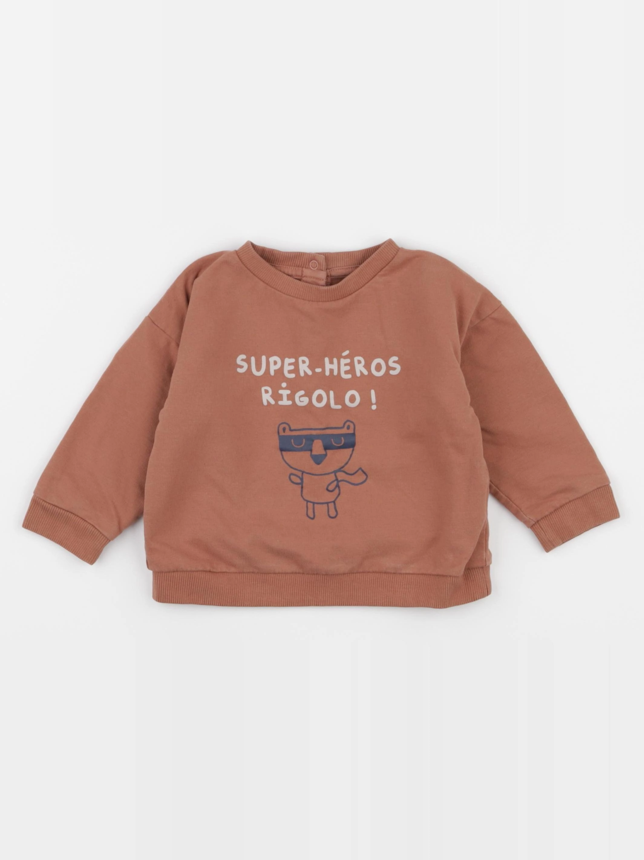Vertbaudet - sweat marron - 18 mois