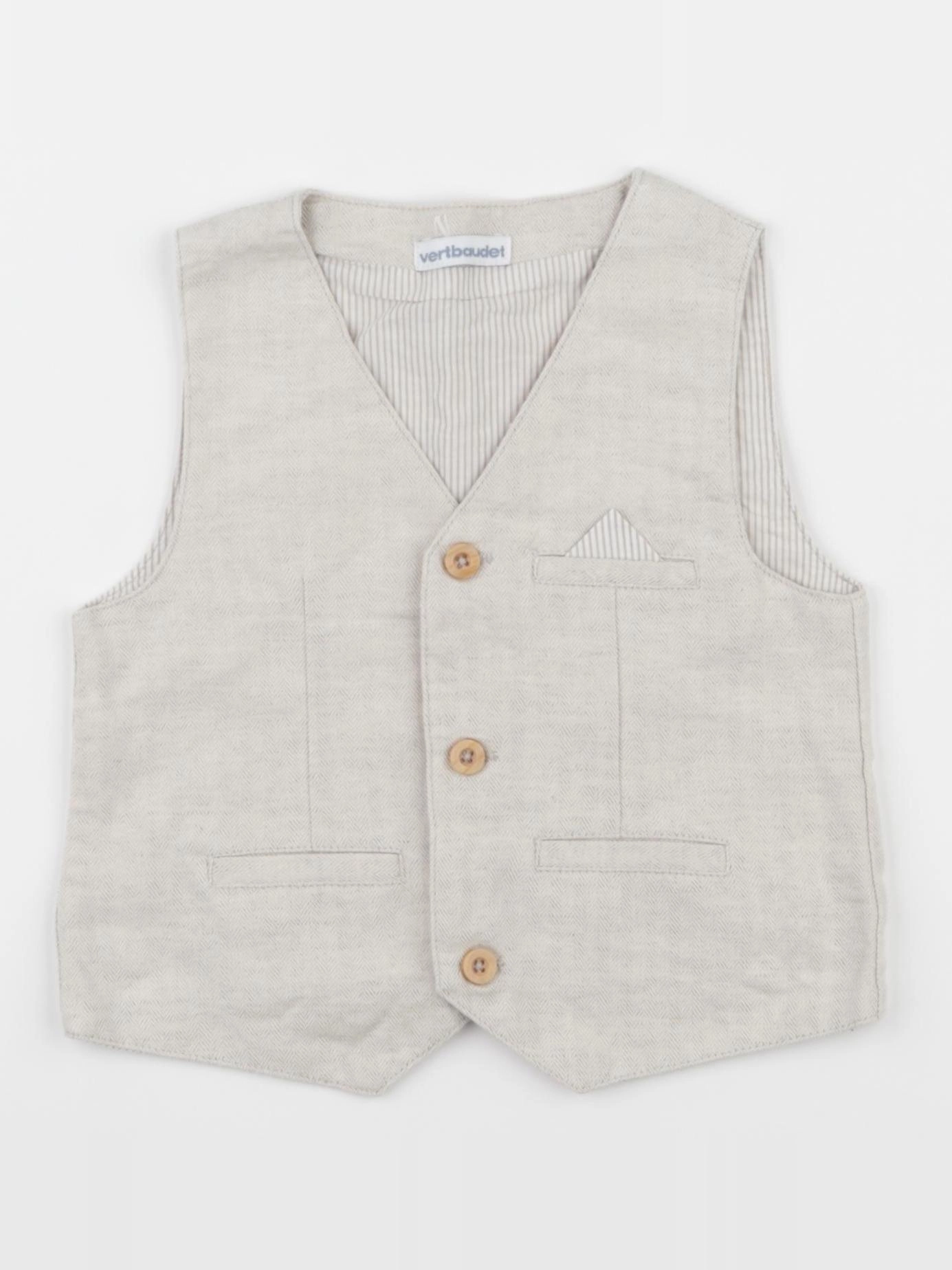 Vertbaudet - gilet beige - 3 ans