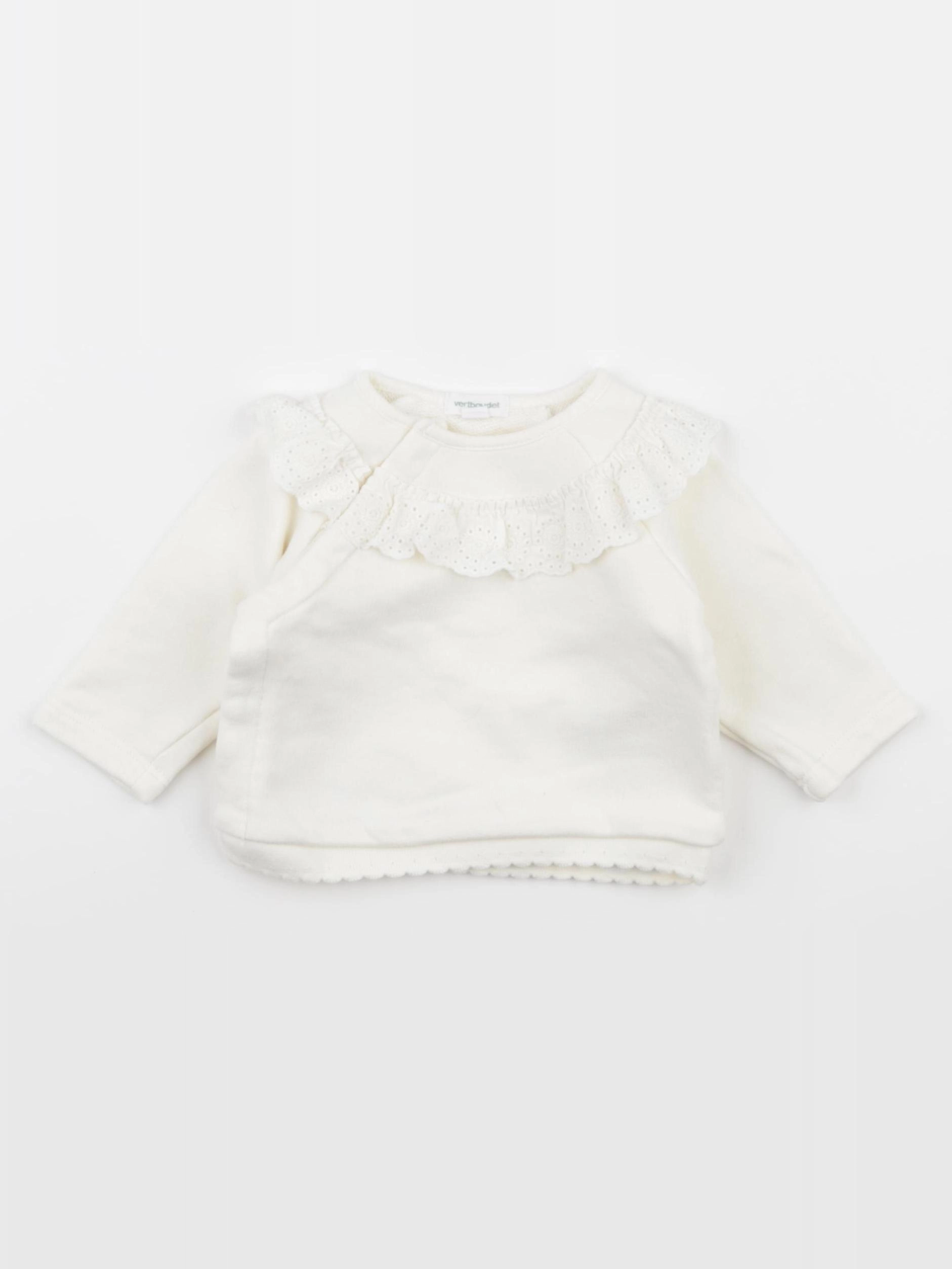Vertbaudet - sweat blanc - 3 mois
