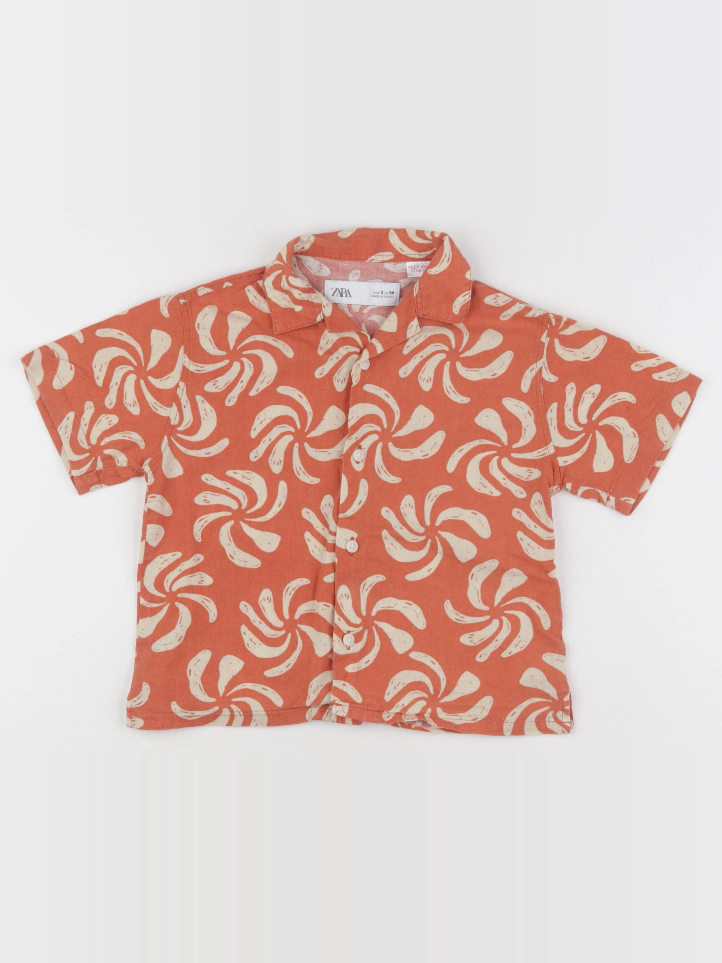 Zara - chemise orange - 3 ans