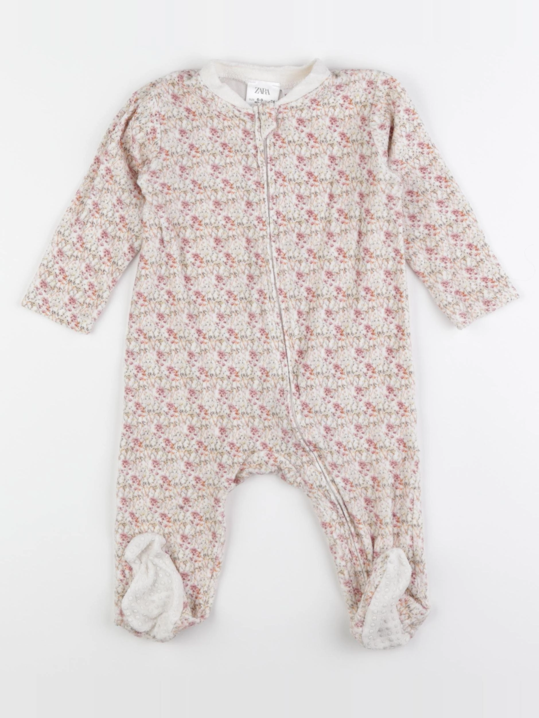 Zara - pyjama velours rose - 6/9 mois
