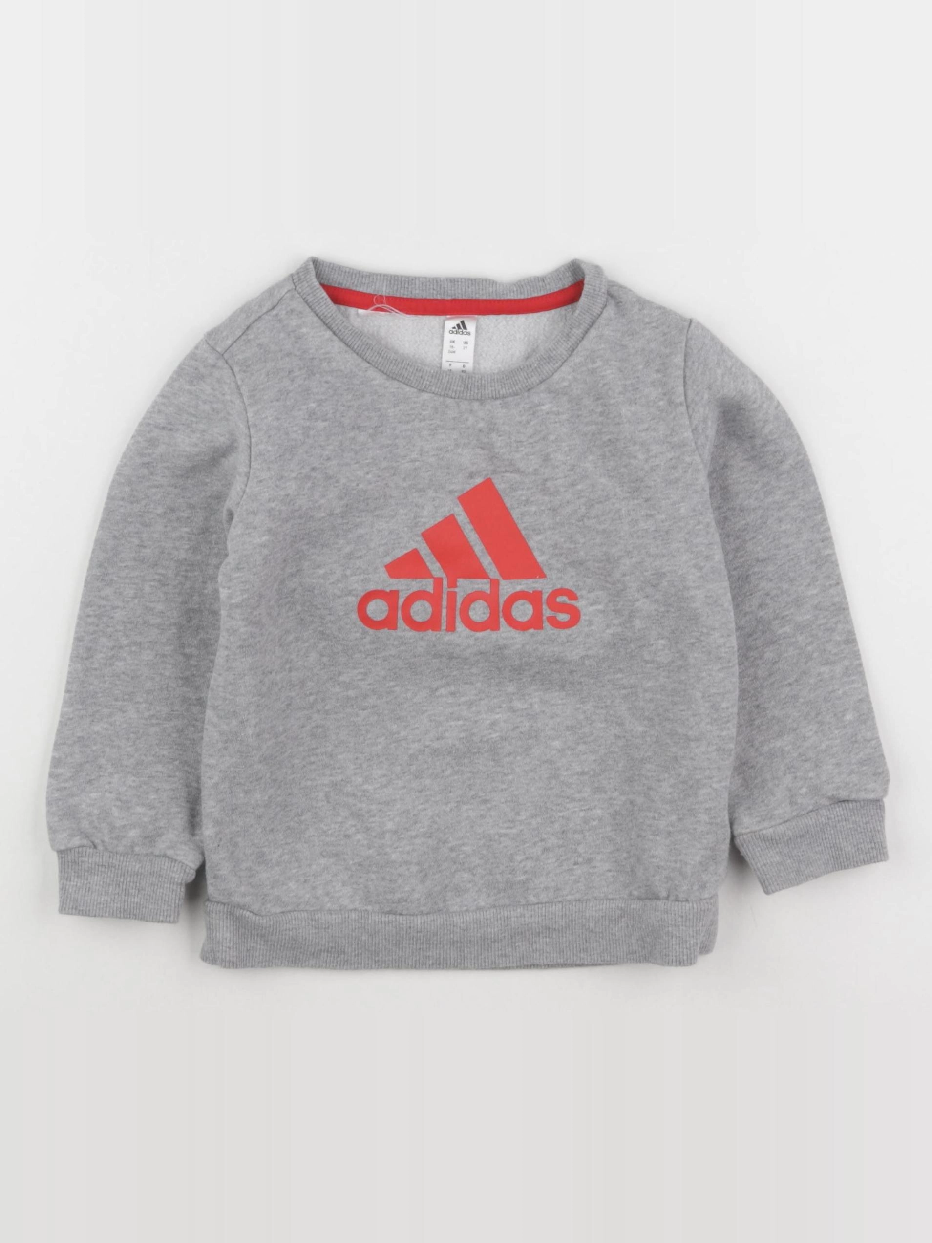 Adidas - sweat gris - 18/36 mois