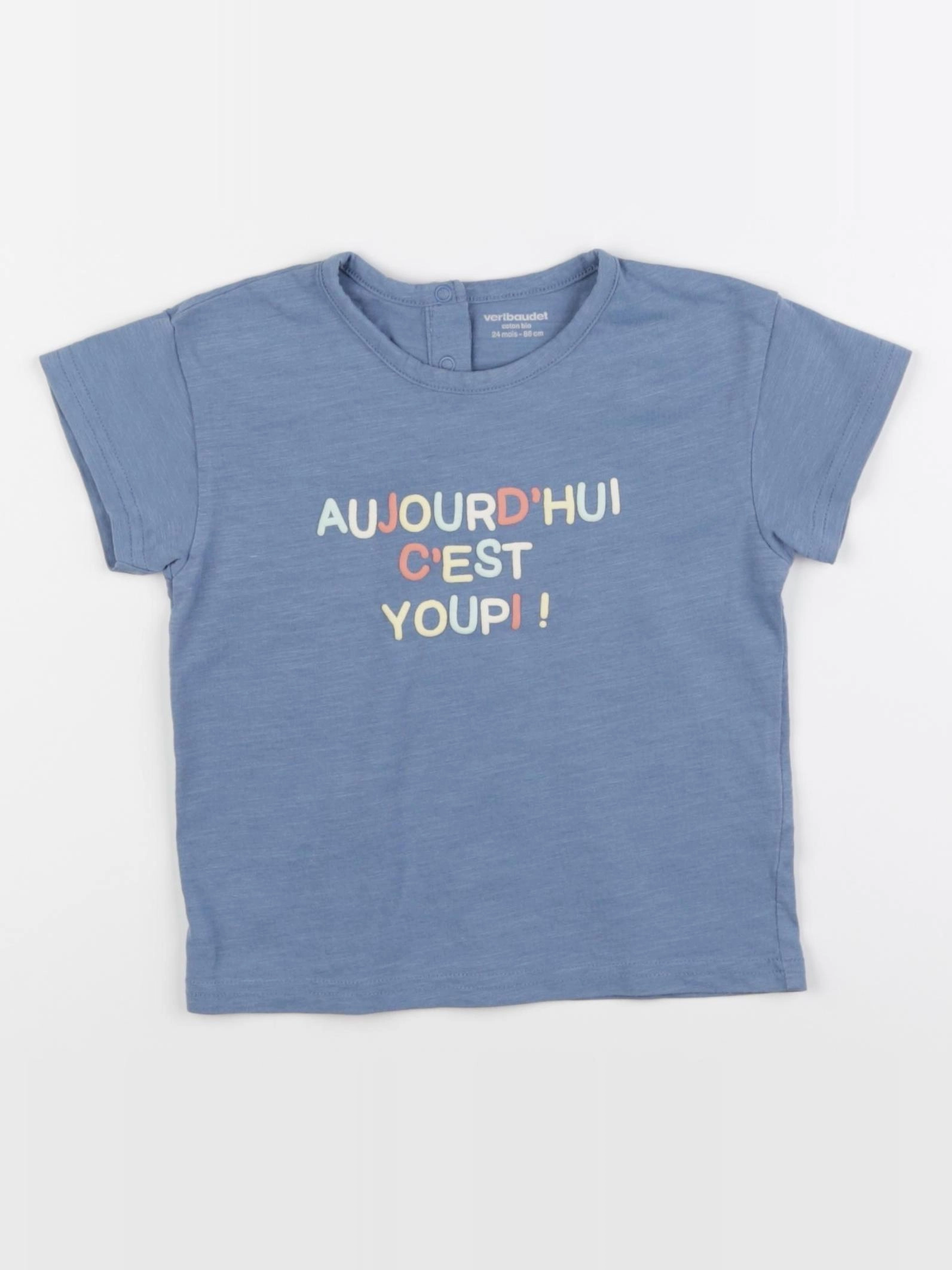 Vertbaudet - tee-shirt bleu - 24 mois