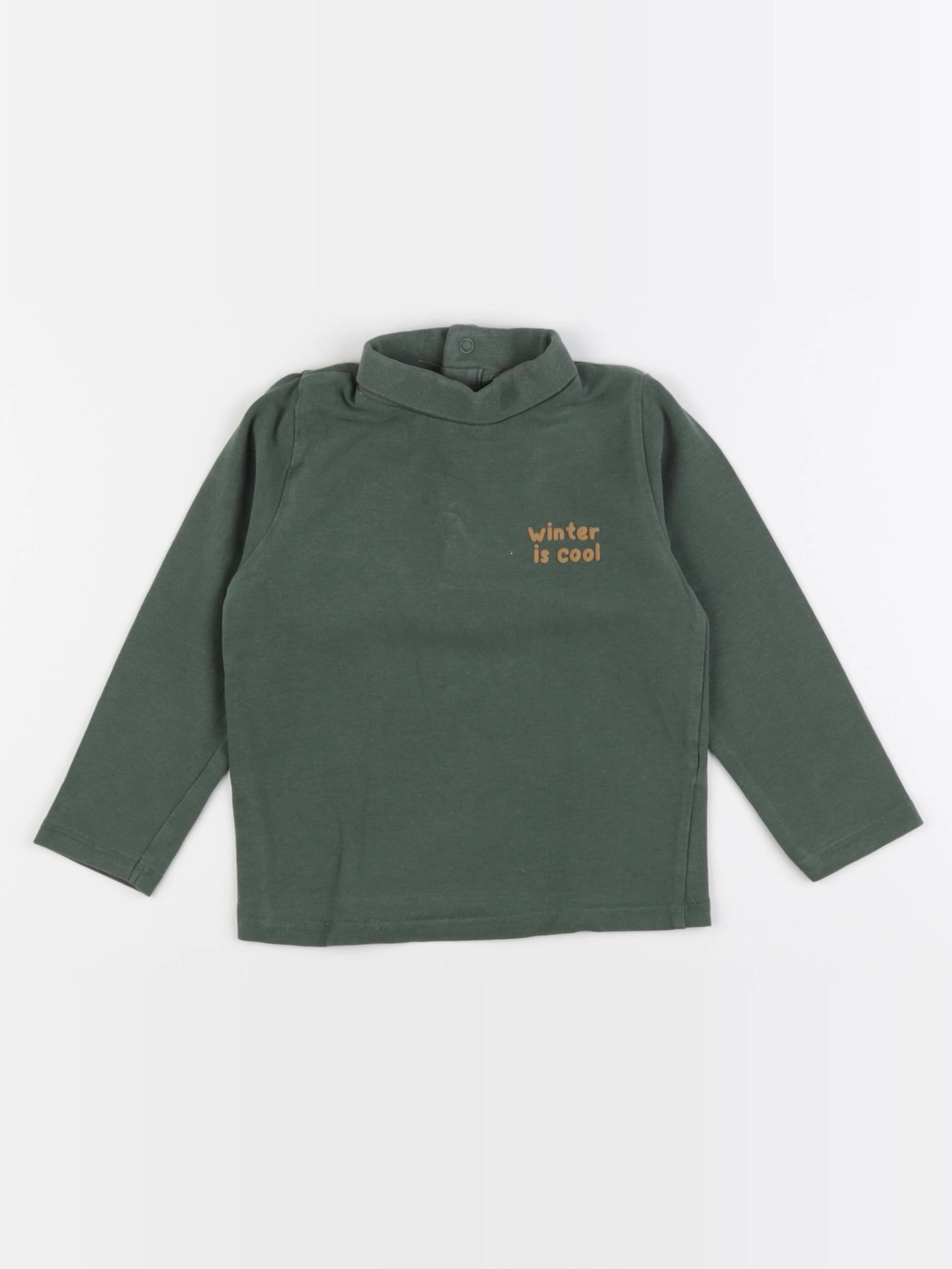 Vertbaudet - sous-pull vert - 24 mois