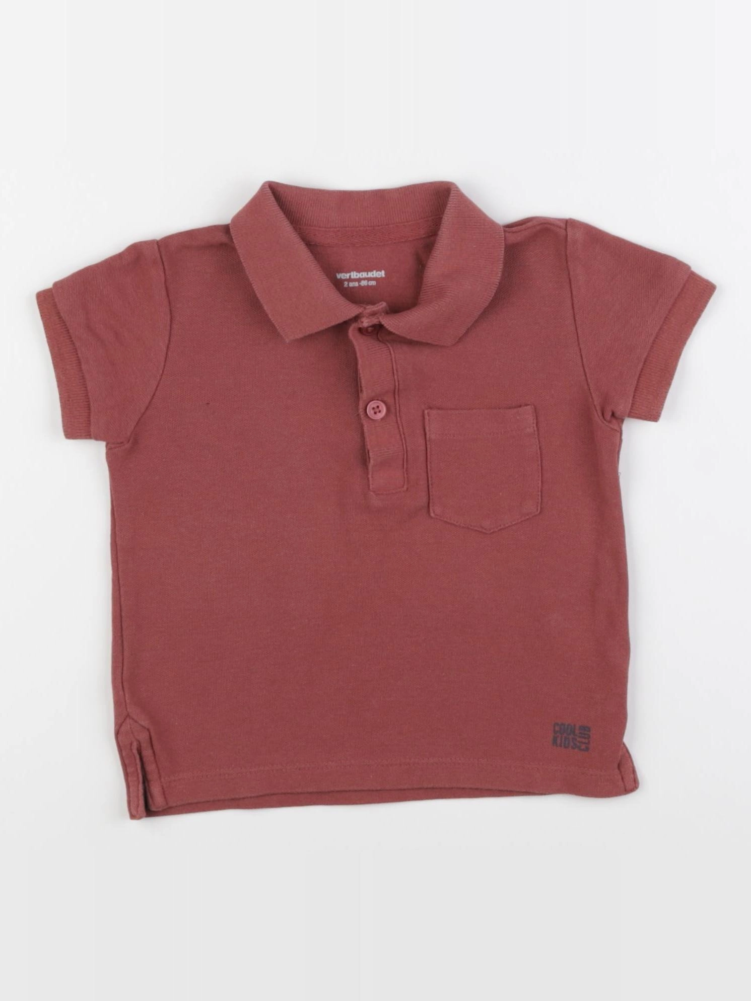 Vertbaudet - polo rouge - 2 ans