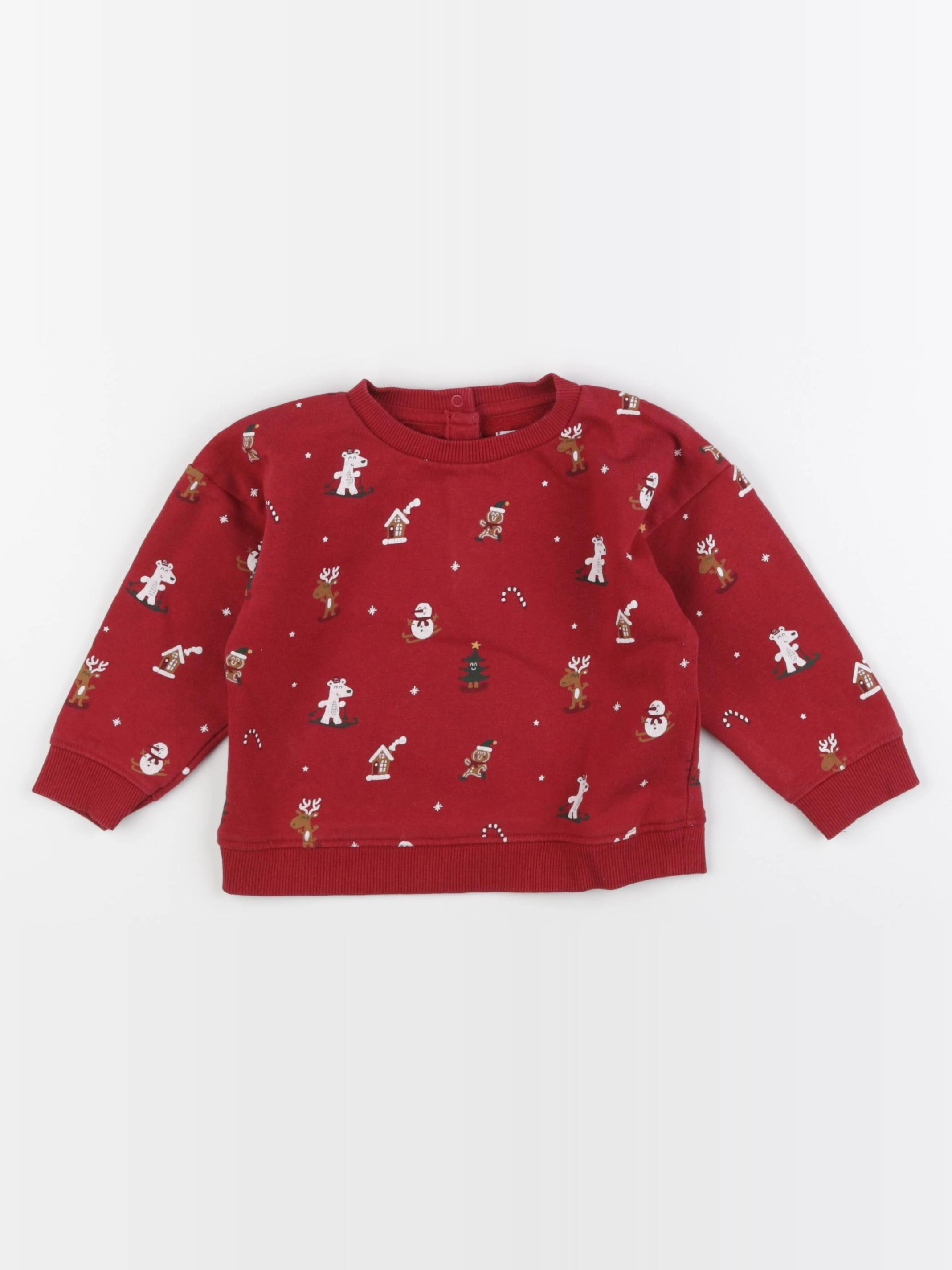 Vertbaudet - sweat rouge - 24 mois