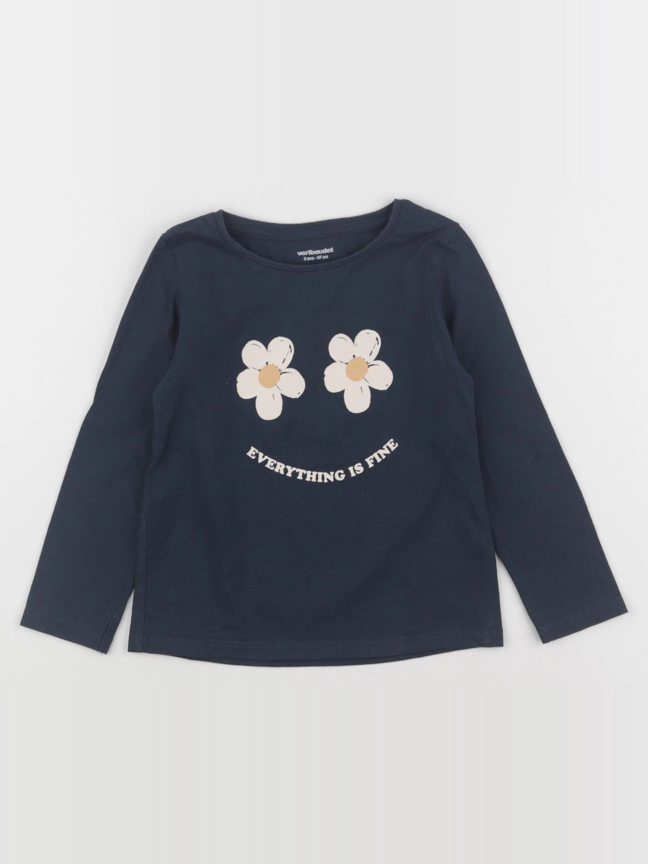 Vertbaudet - tee-shirt bleu - 3 ans