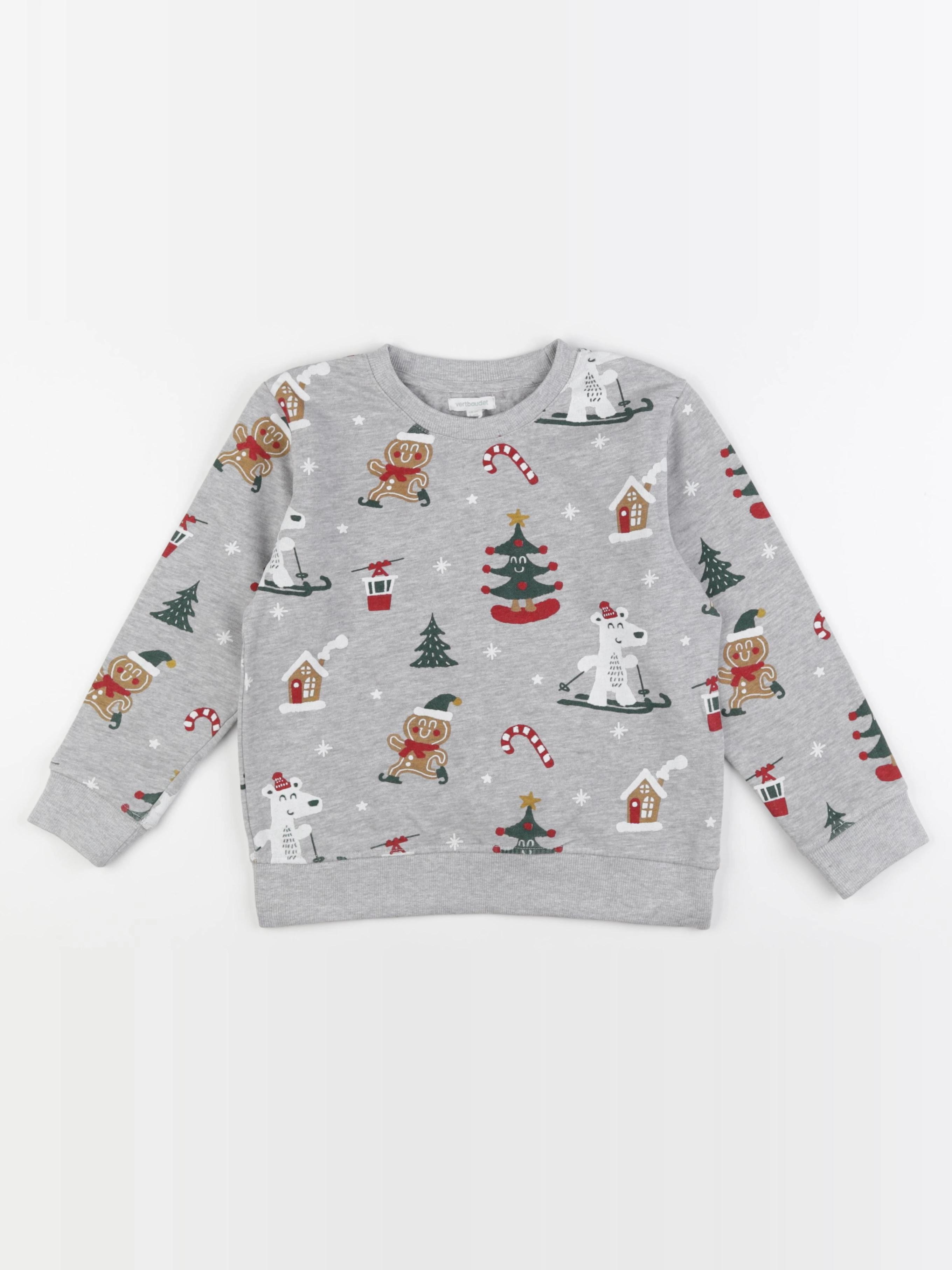 Vertbaudet - sweat gris - 8 ans