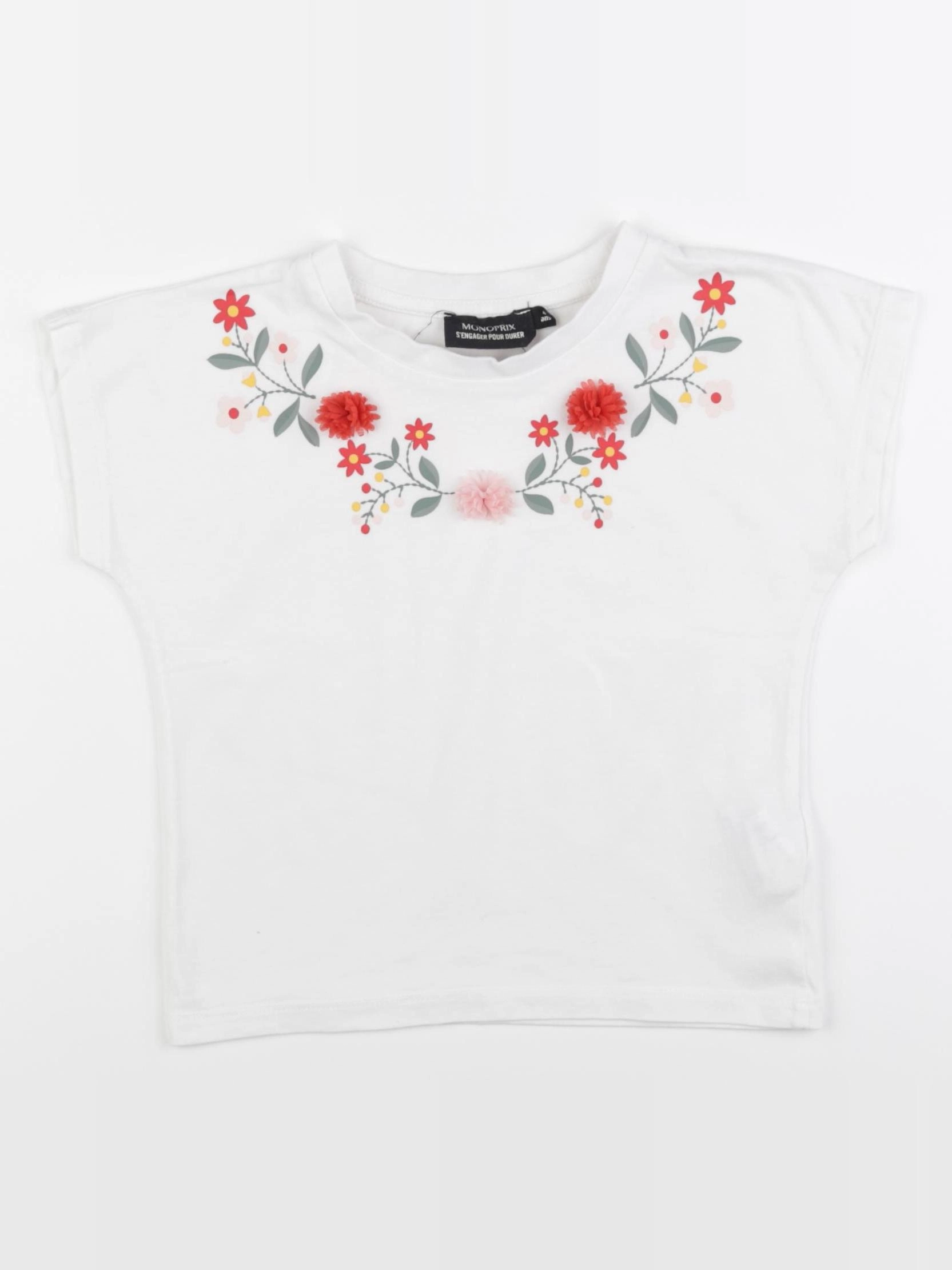 Monoprix - tee-shirt blanc - 4 ans