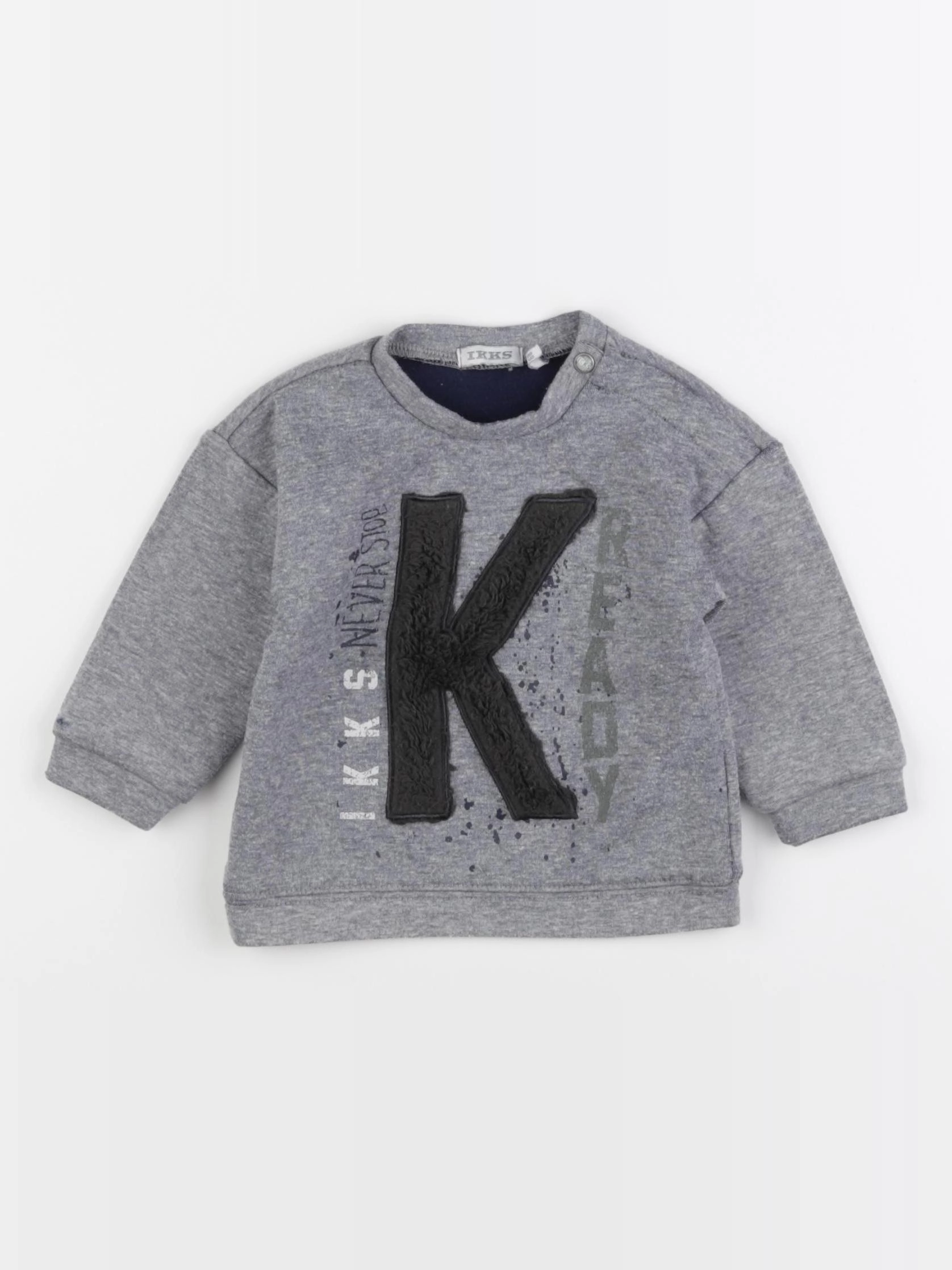 IKKS - sweat gris - 6 mois