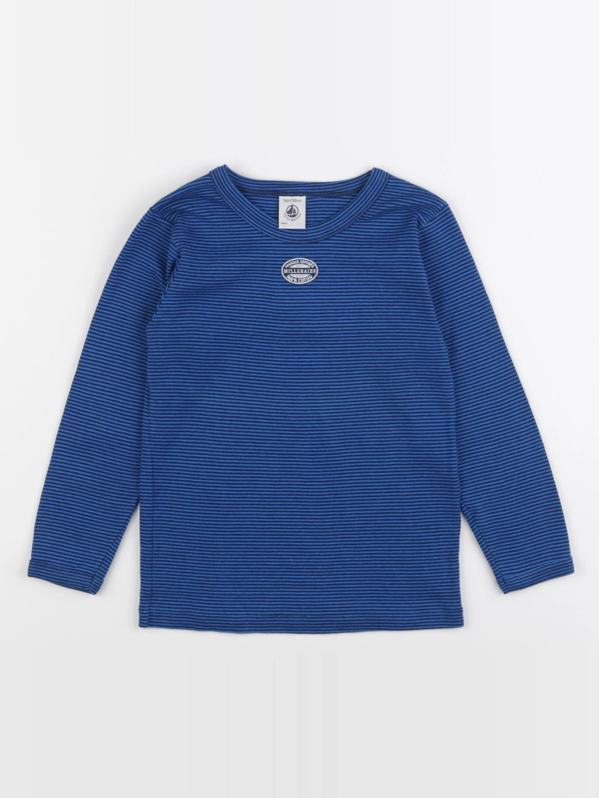 Petit Bateau - maillot de corps bleu - 5 ans